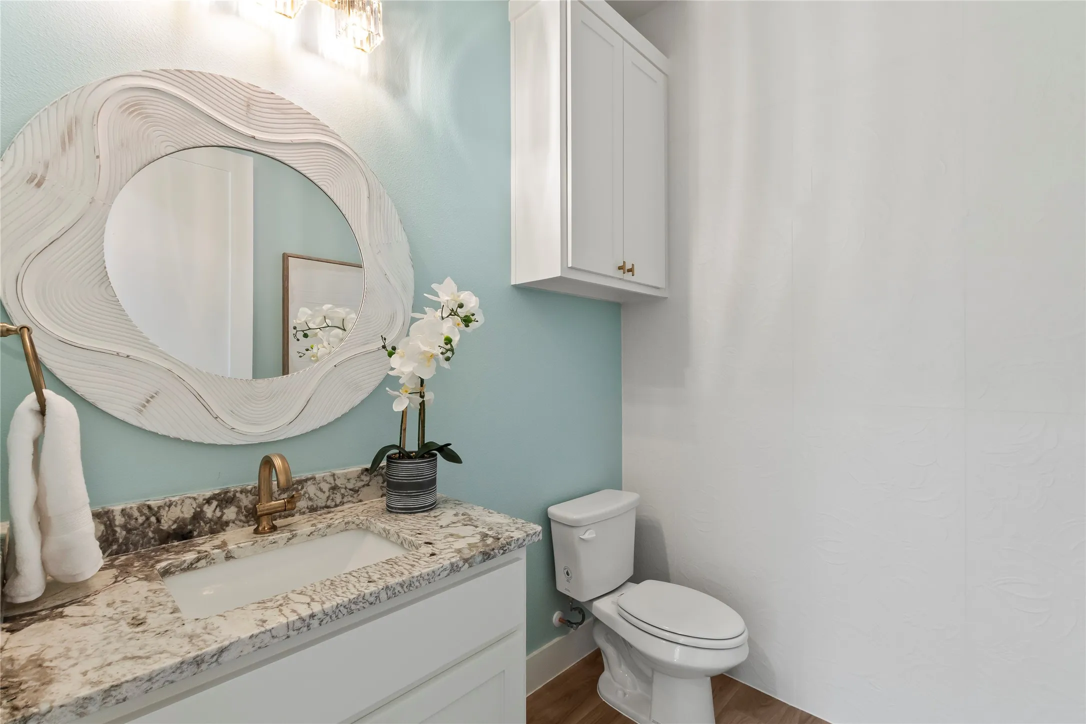 Half bathroom on level one