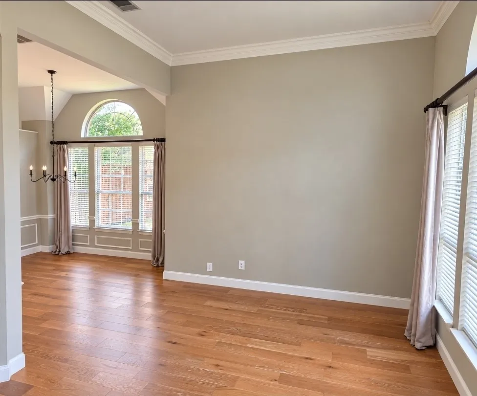 Wood-finish flooring throughout