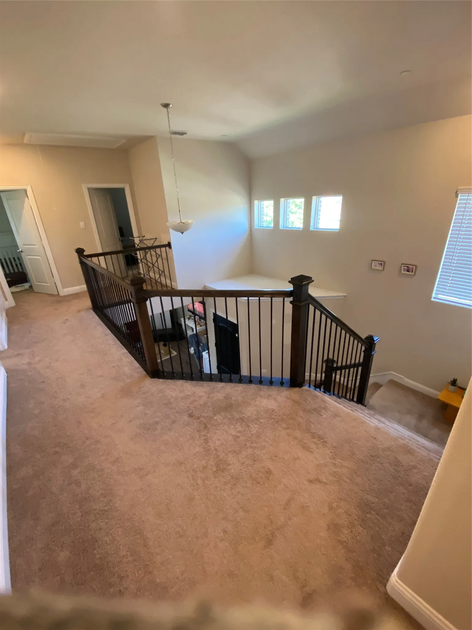 Stairs with carpet flooring