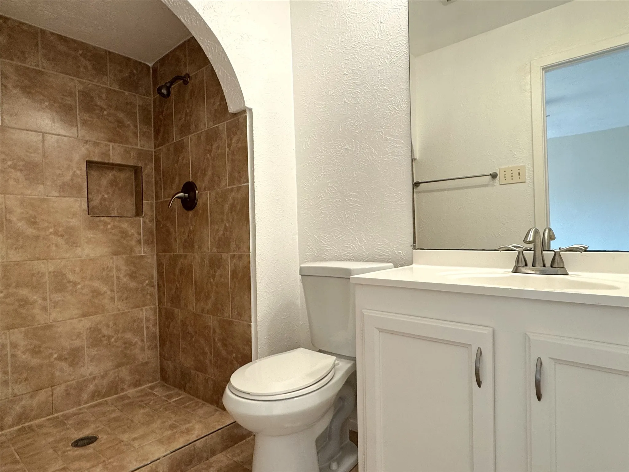 Primary bathroom has a walk-in shower