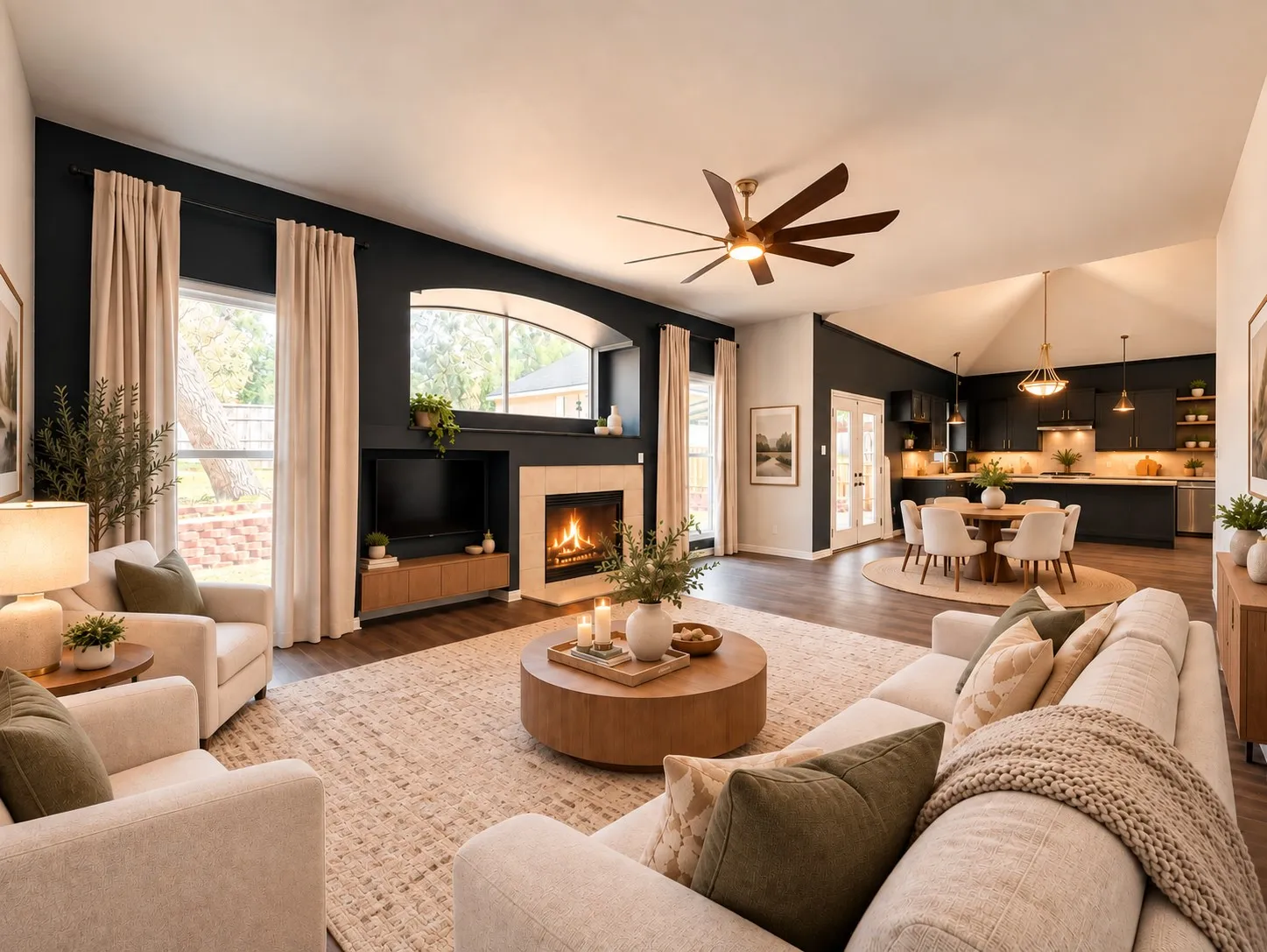 Living Area - virtually staged to show potential