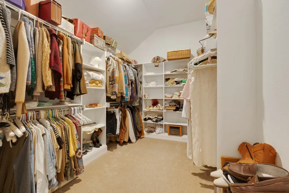 Spacious primary walk in closet