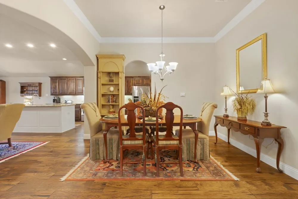Formal dining area with access to kitchen and living area