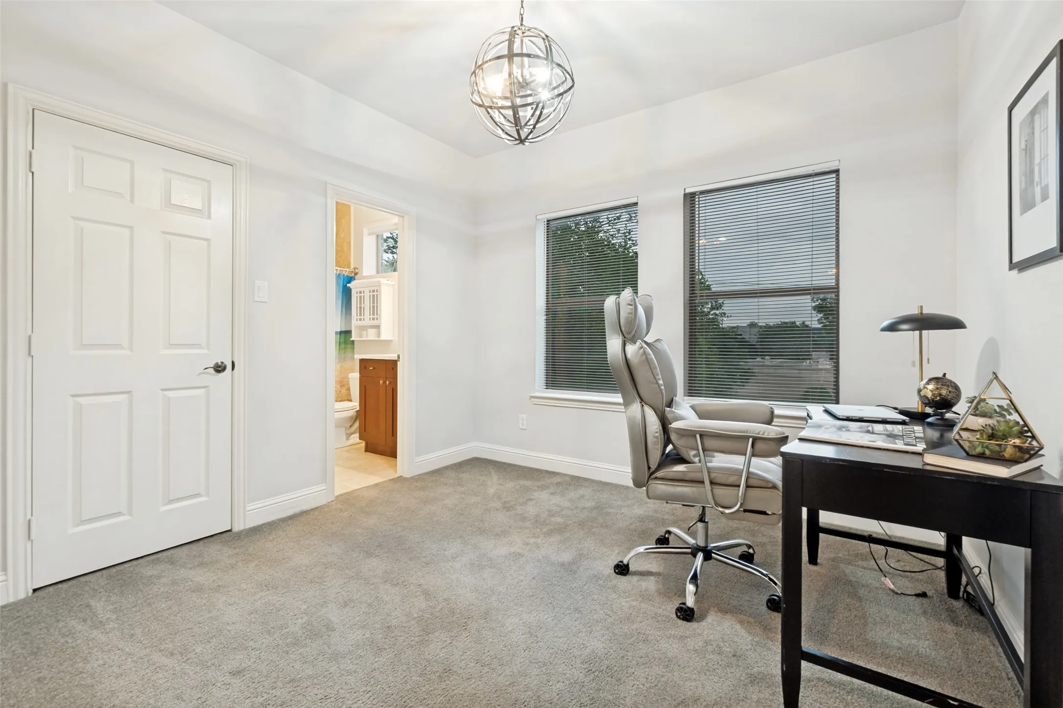 Bedroom 3 with ensuite bath being used as an office