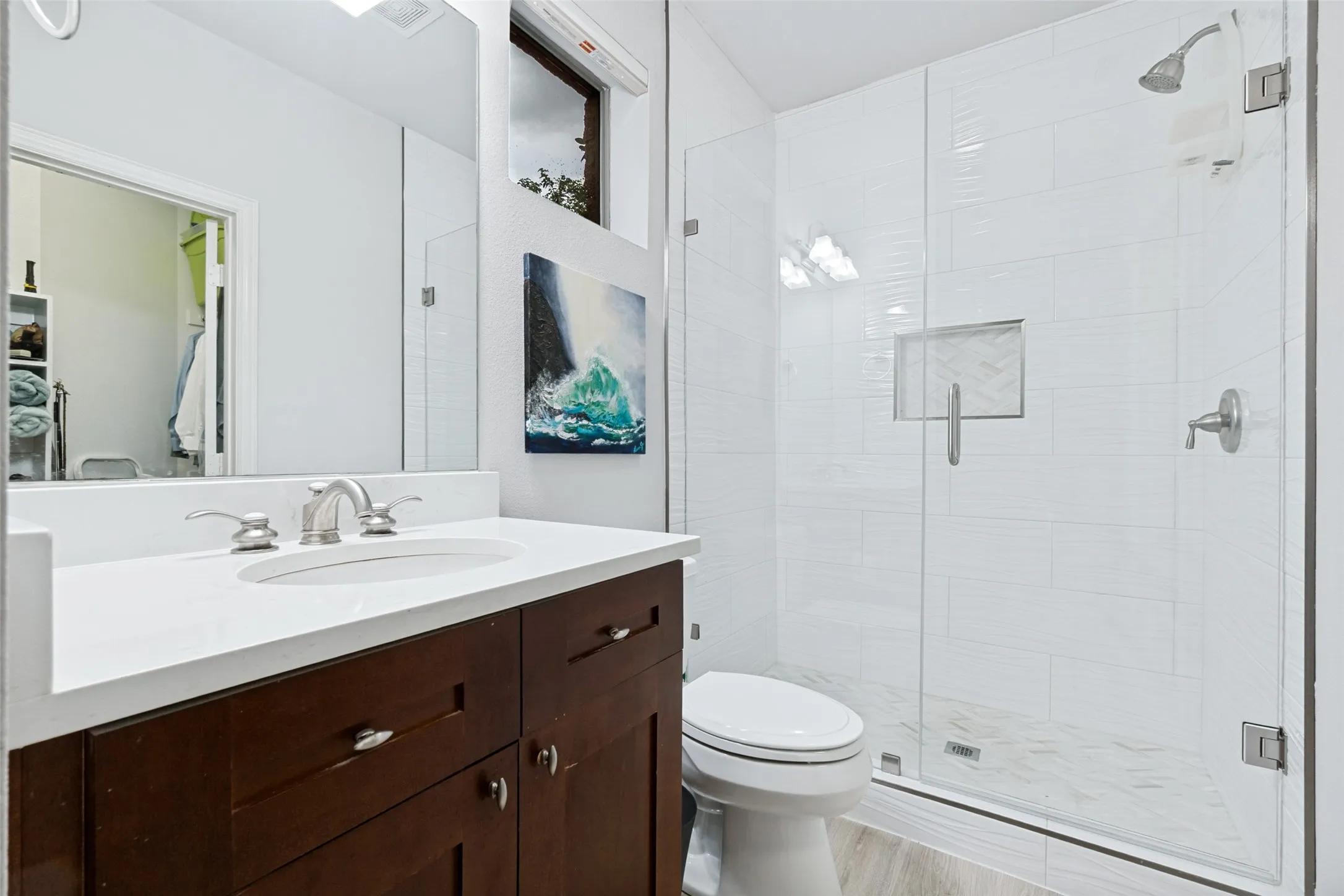 First floor ensuite with completely new shower and shower glass