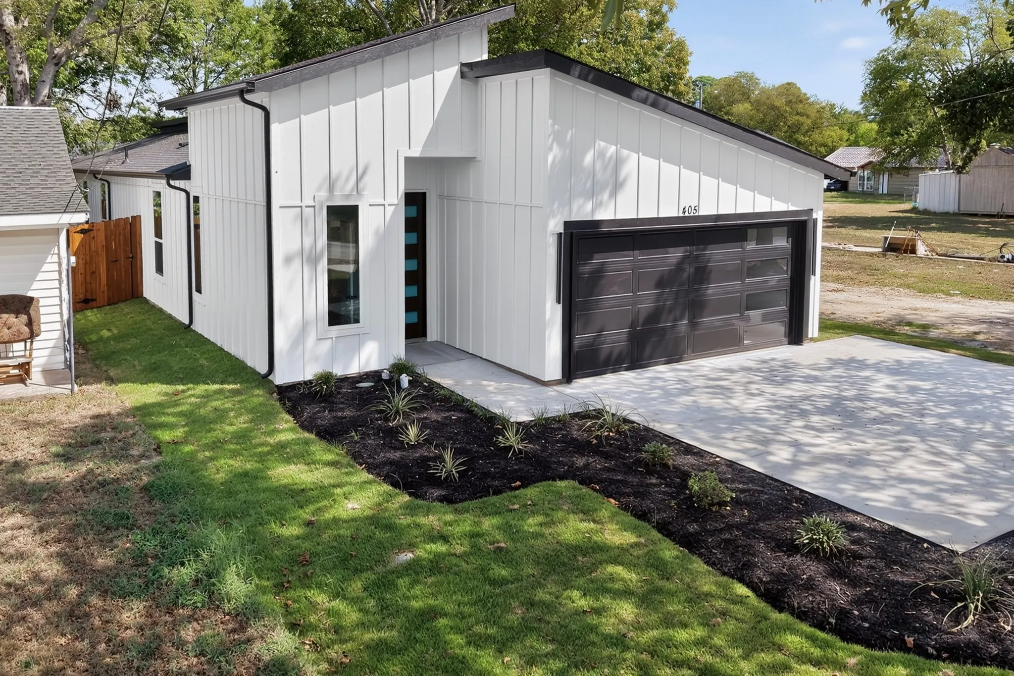 Another view of the model exterior and attached two-car garage