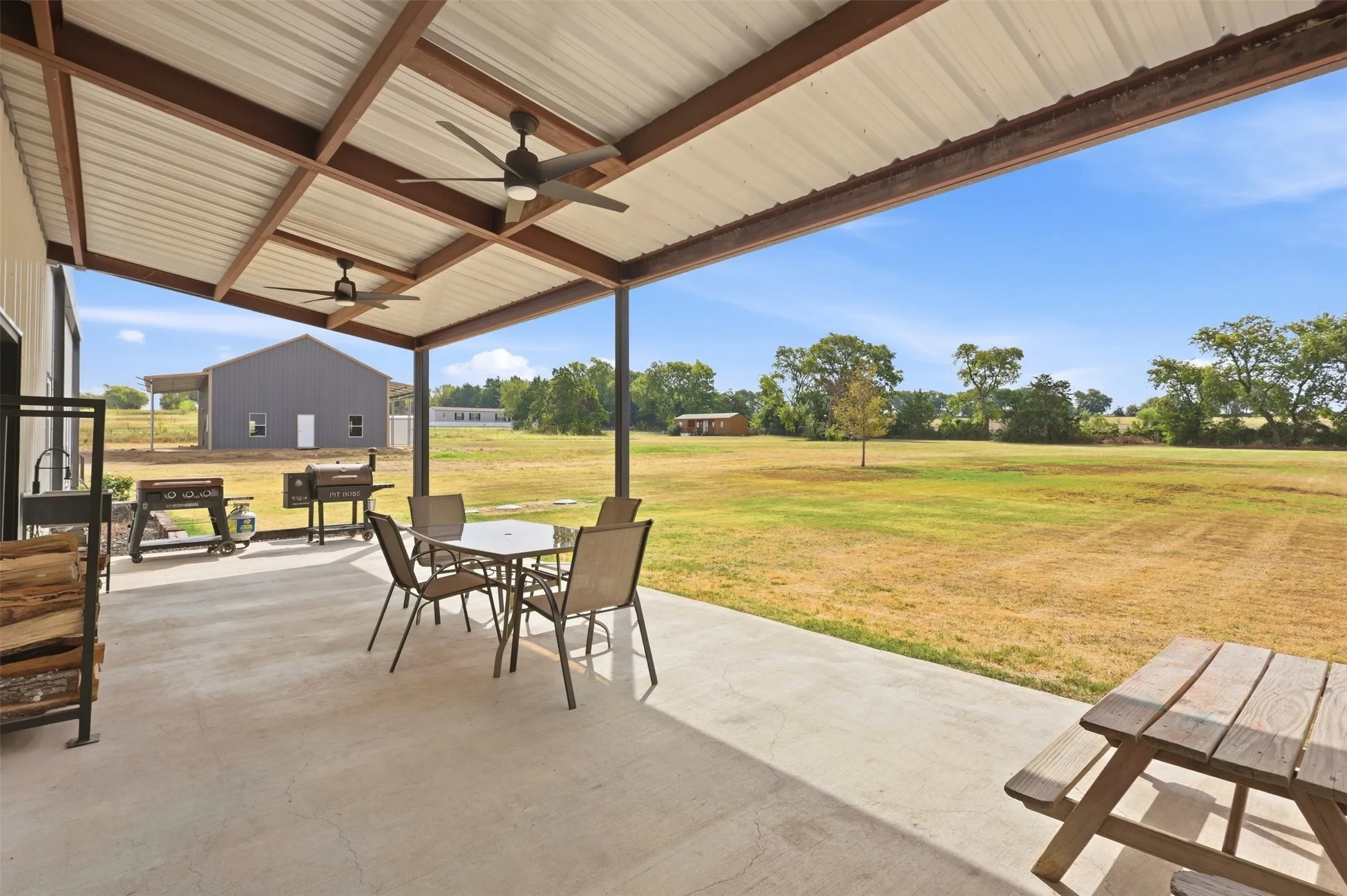 Large back patio