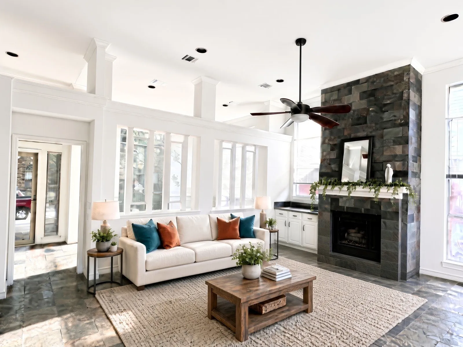 family room staged