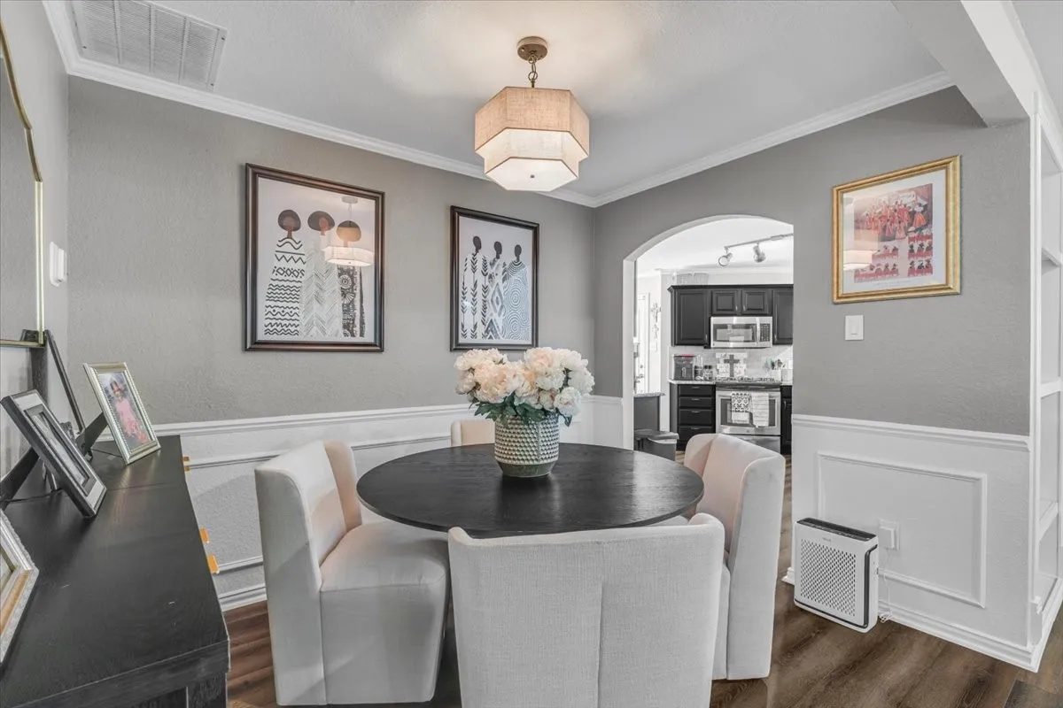 Formal dining area open to living room