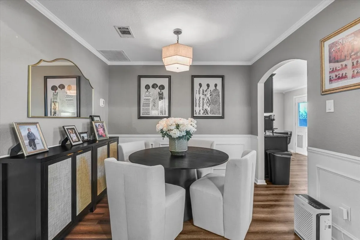 Formal dining area open to living room