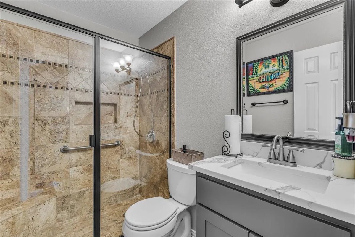 Hallway bath located downstairs