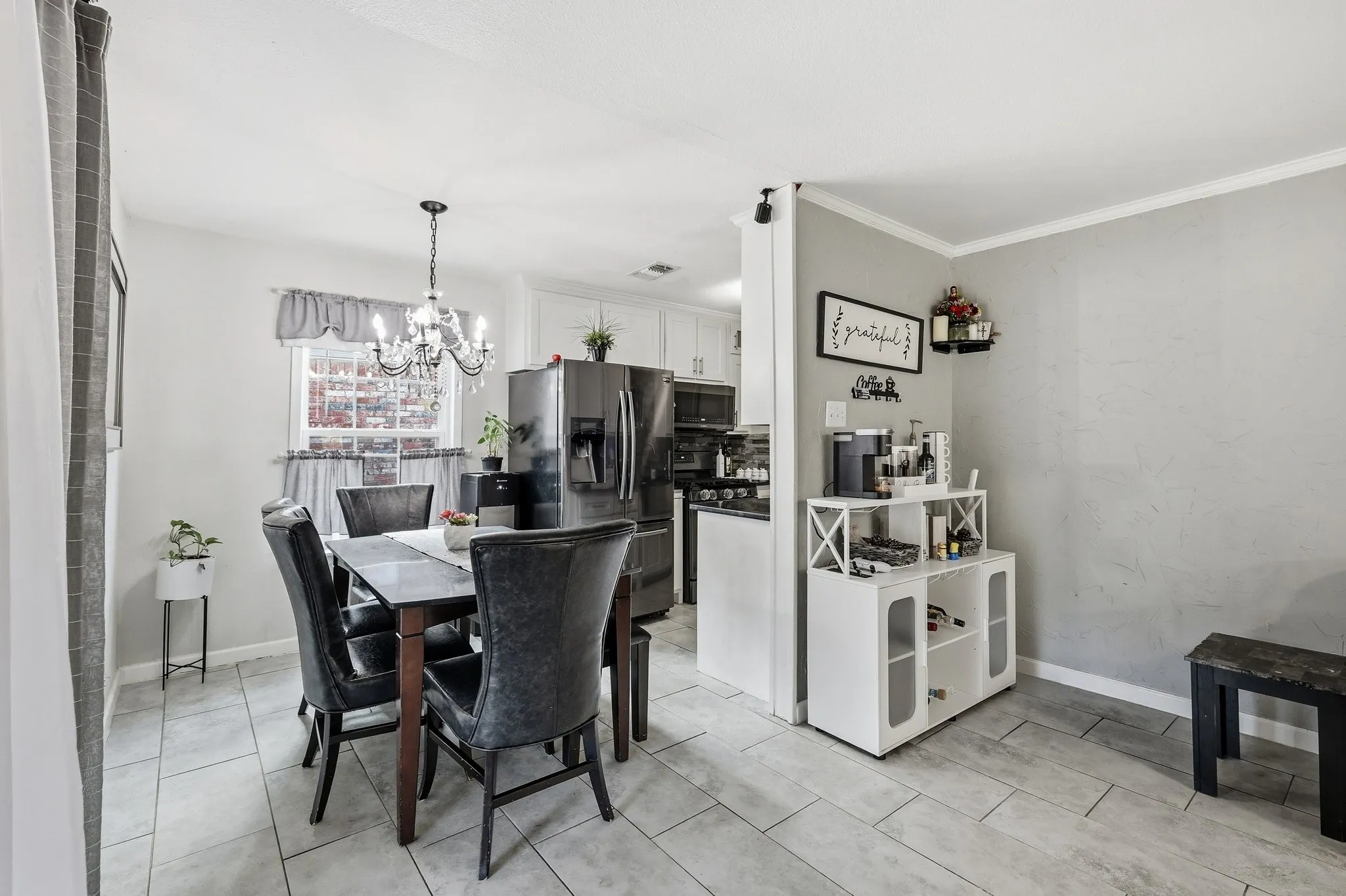 Tile flooring throughout