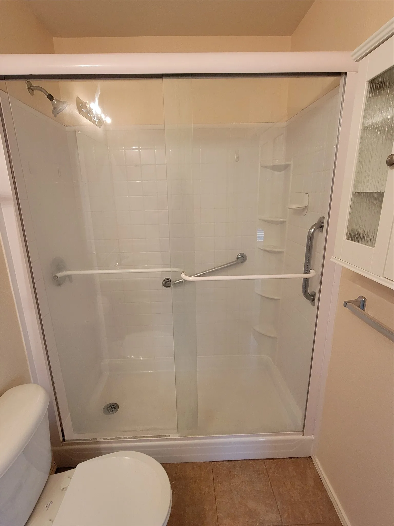 Wall cabinet already installed for your storage use!