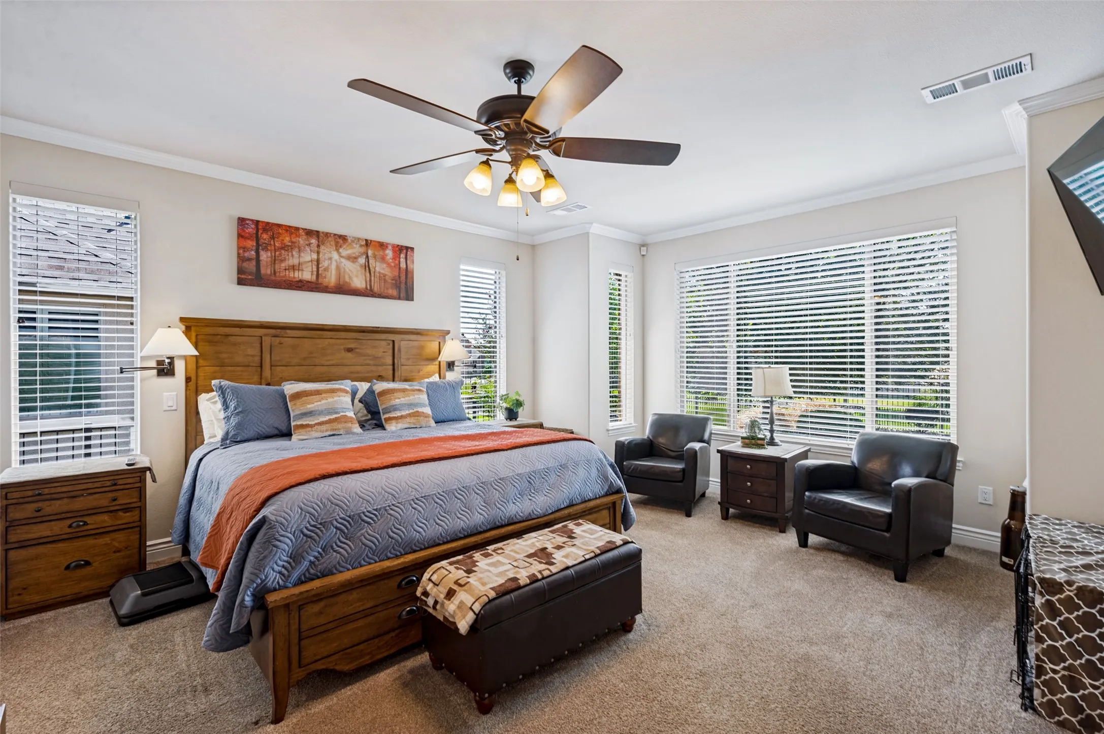 Roomy primary bedroom
