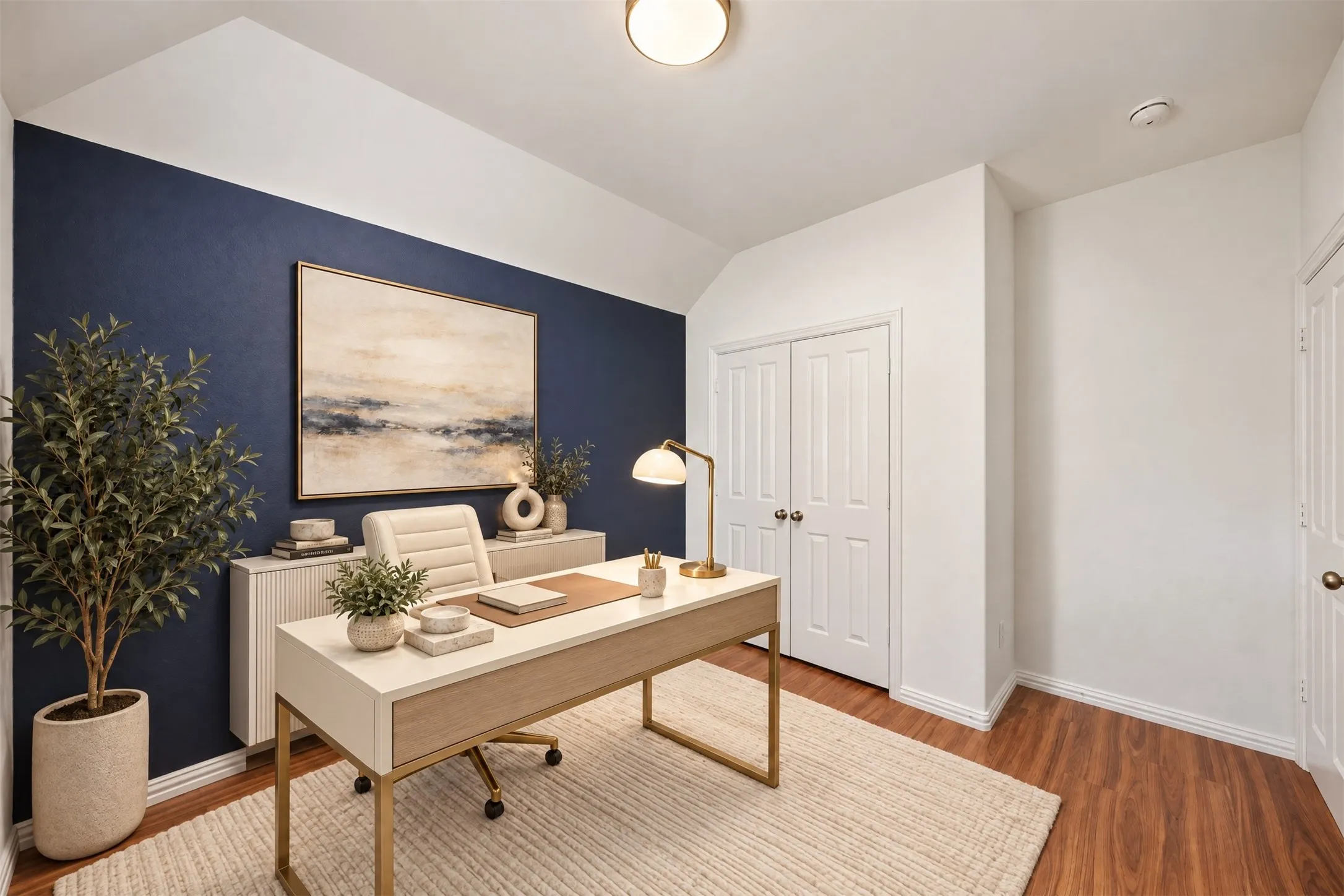 The fourth bedroom offers the flexibility to fit your life. Use it as a quiet study, a home office, or a welcoming guest room. Virtual staged