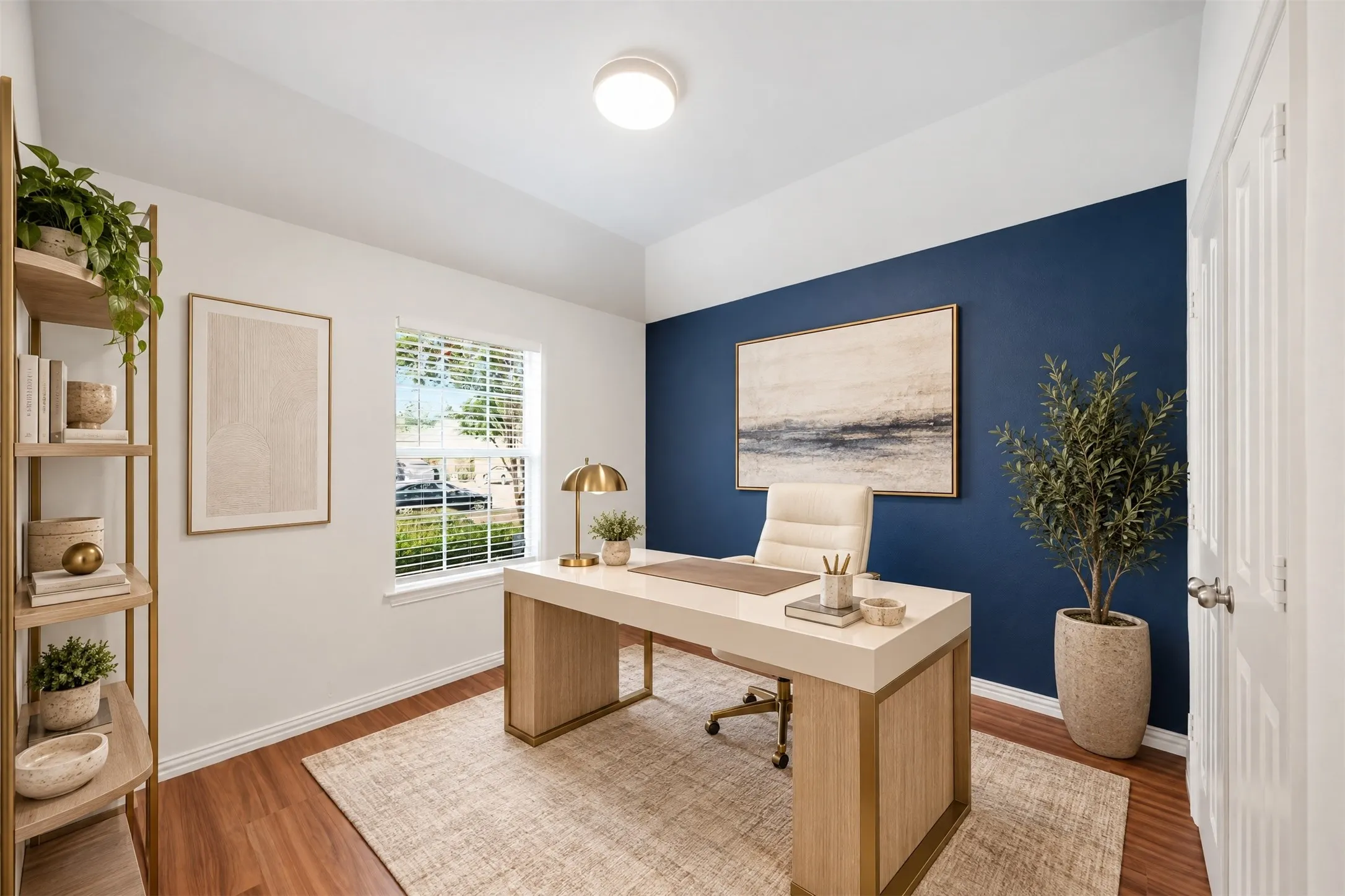 The fourth bedroom offers the flexibility to fit your life. Use it as a quiet study, a home office, or a welcoming guest room. Virtual staged