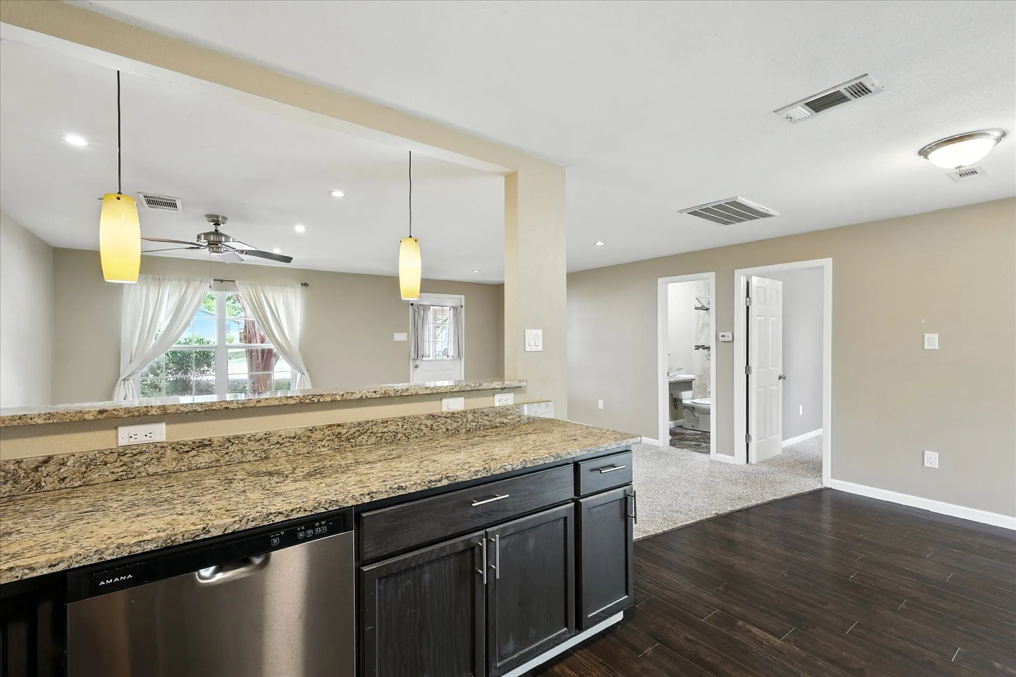 View of secondary bedroom off kitchen