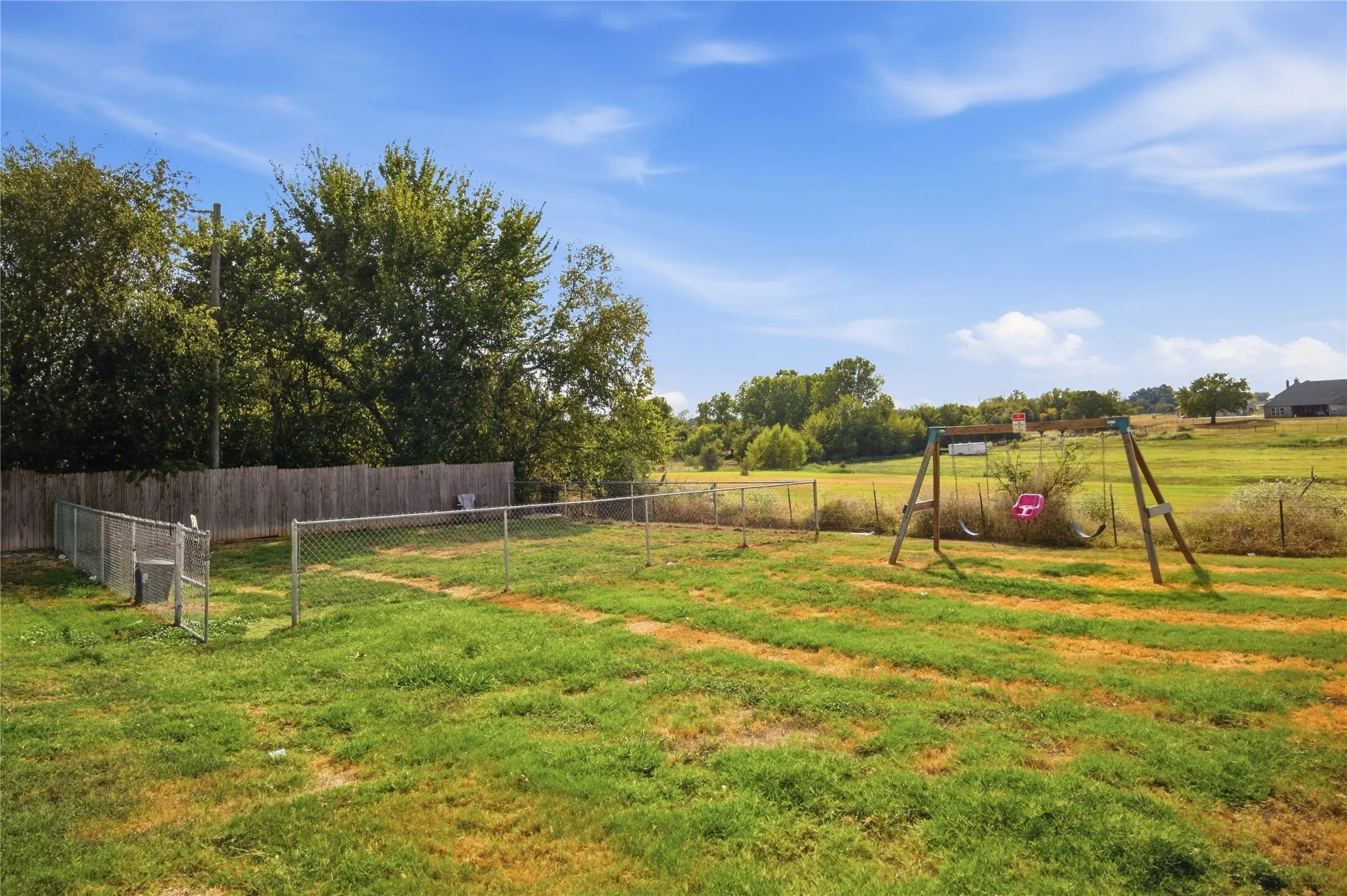 Dog park and swing set