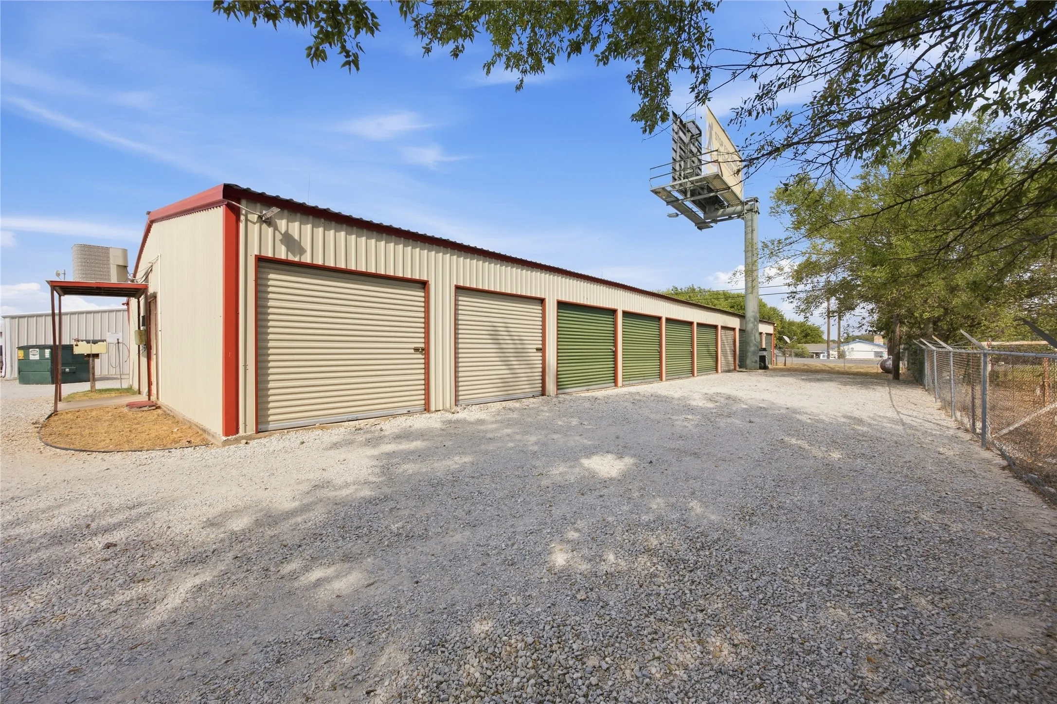 Backside of storage units