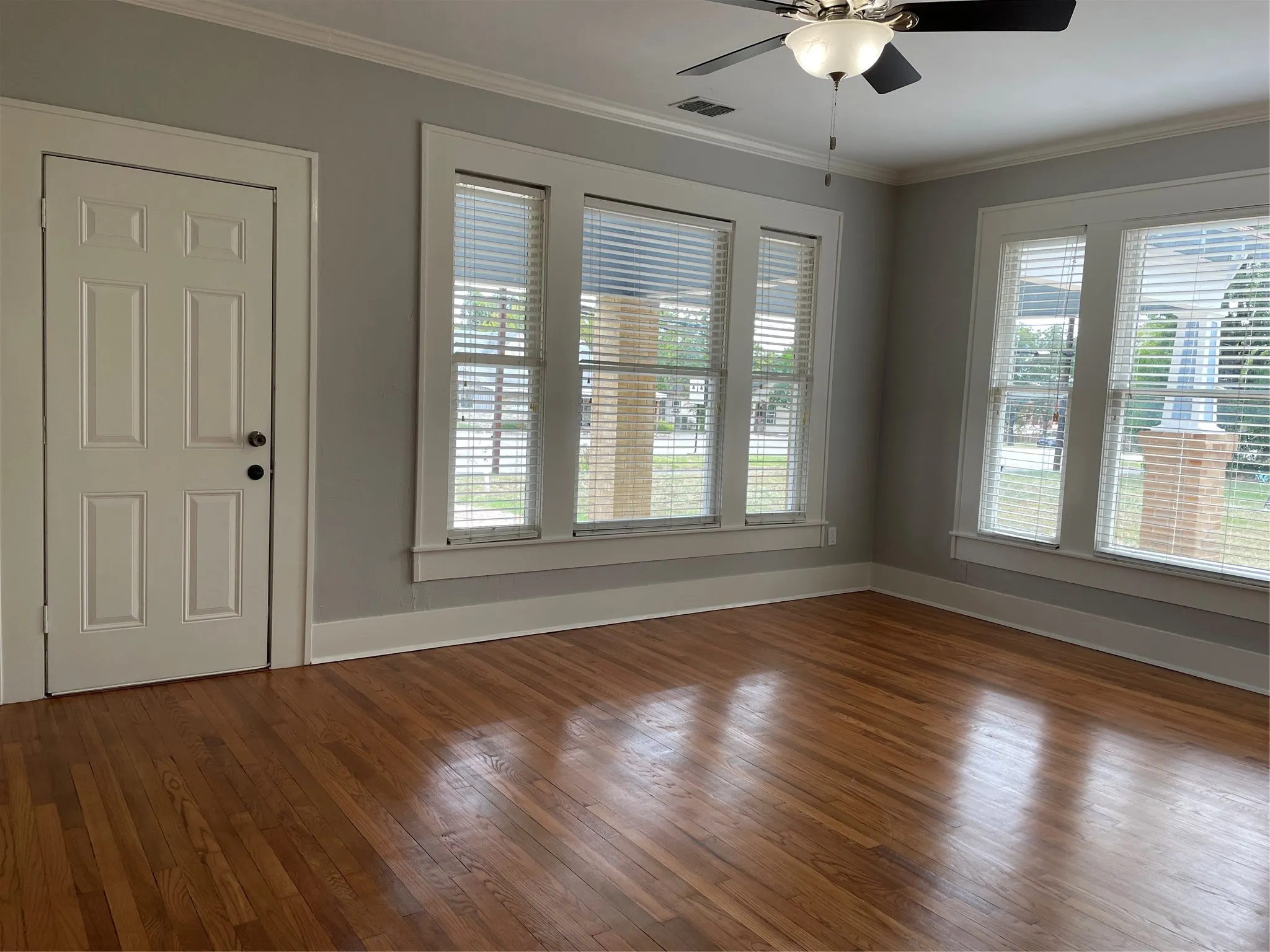 This bedroom faces Prairieville Street and would also make an excellent office.