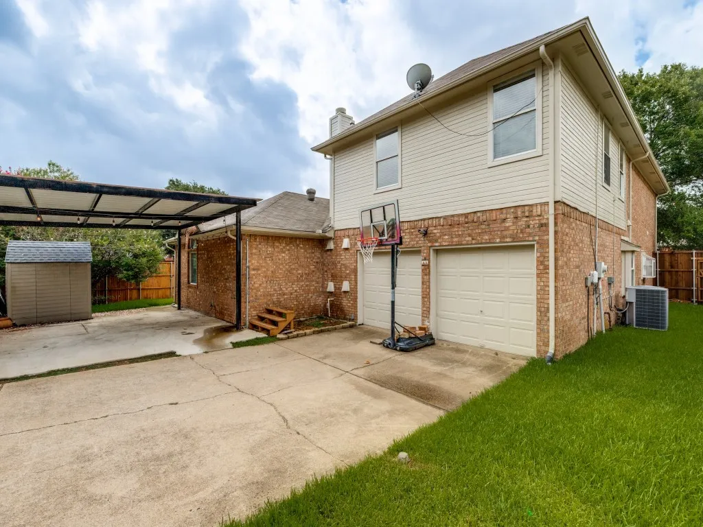 Back of house, north side, Garage