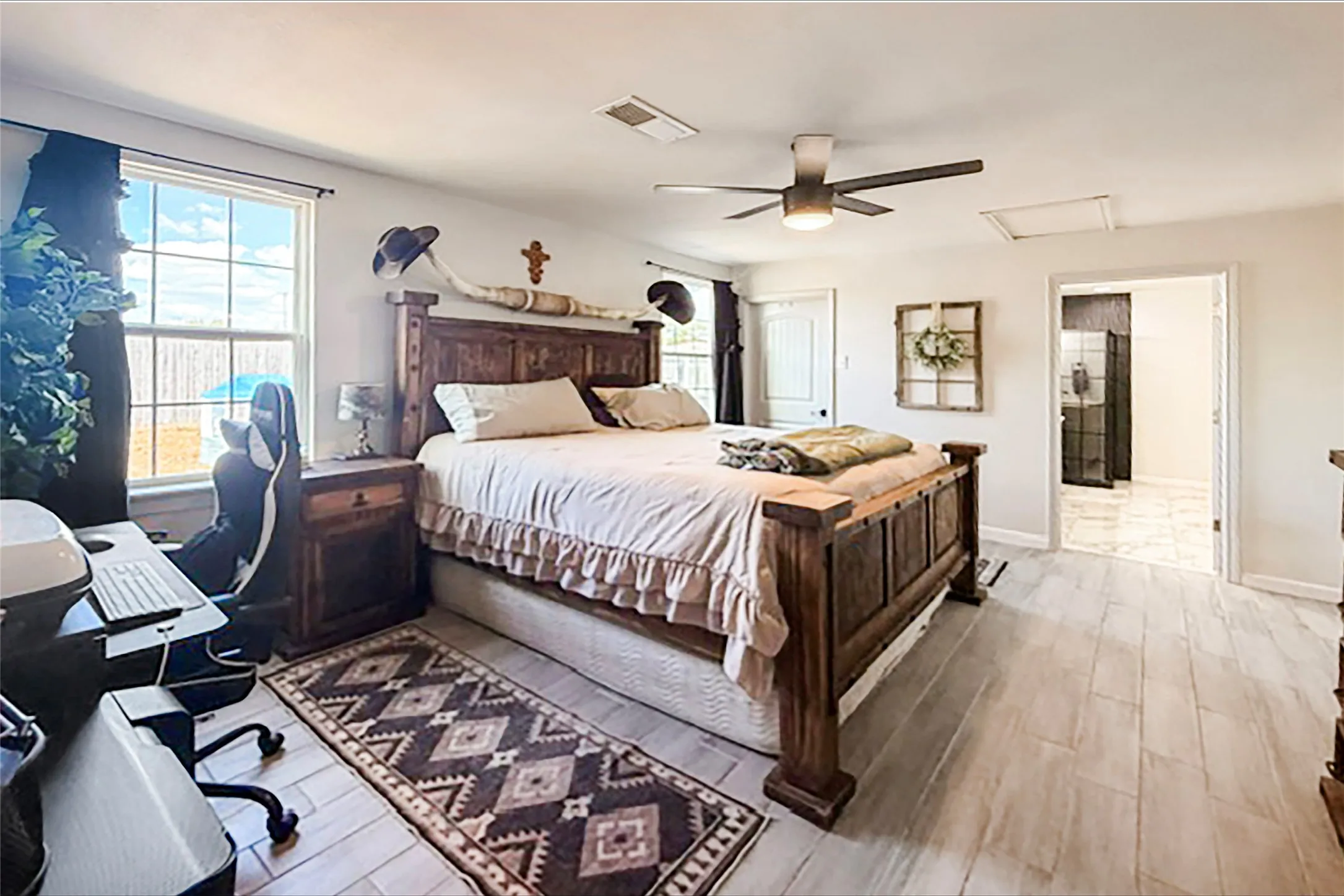 Master bedroom with lots of room.