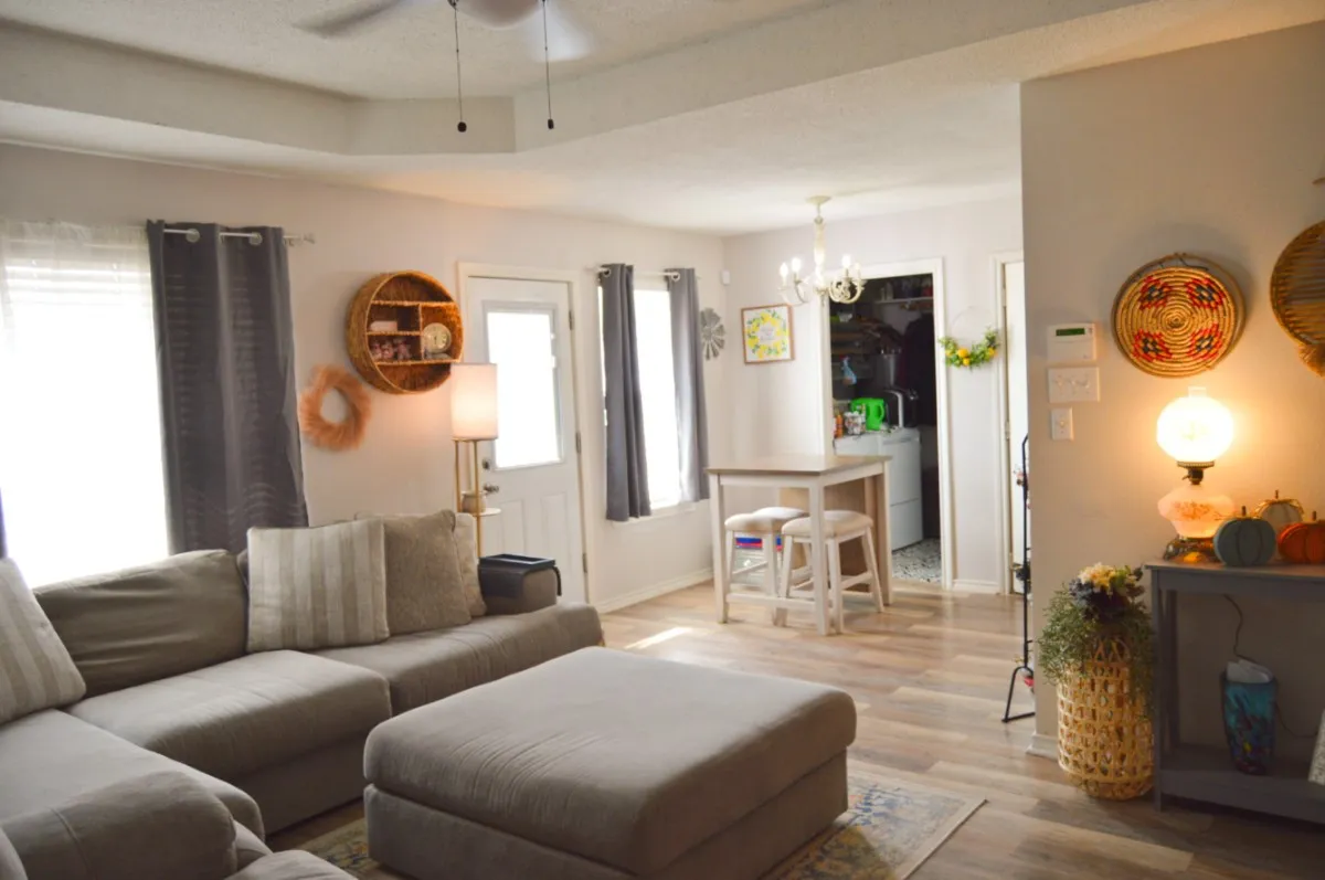 Living area open to dining