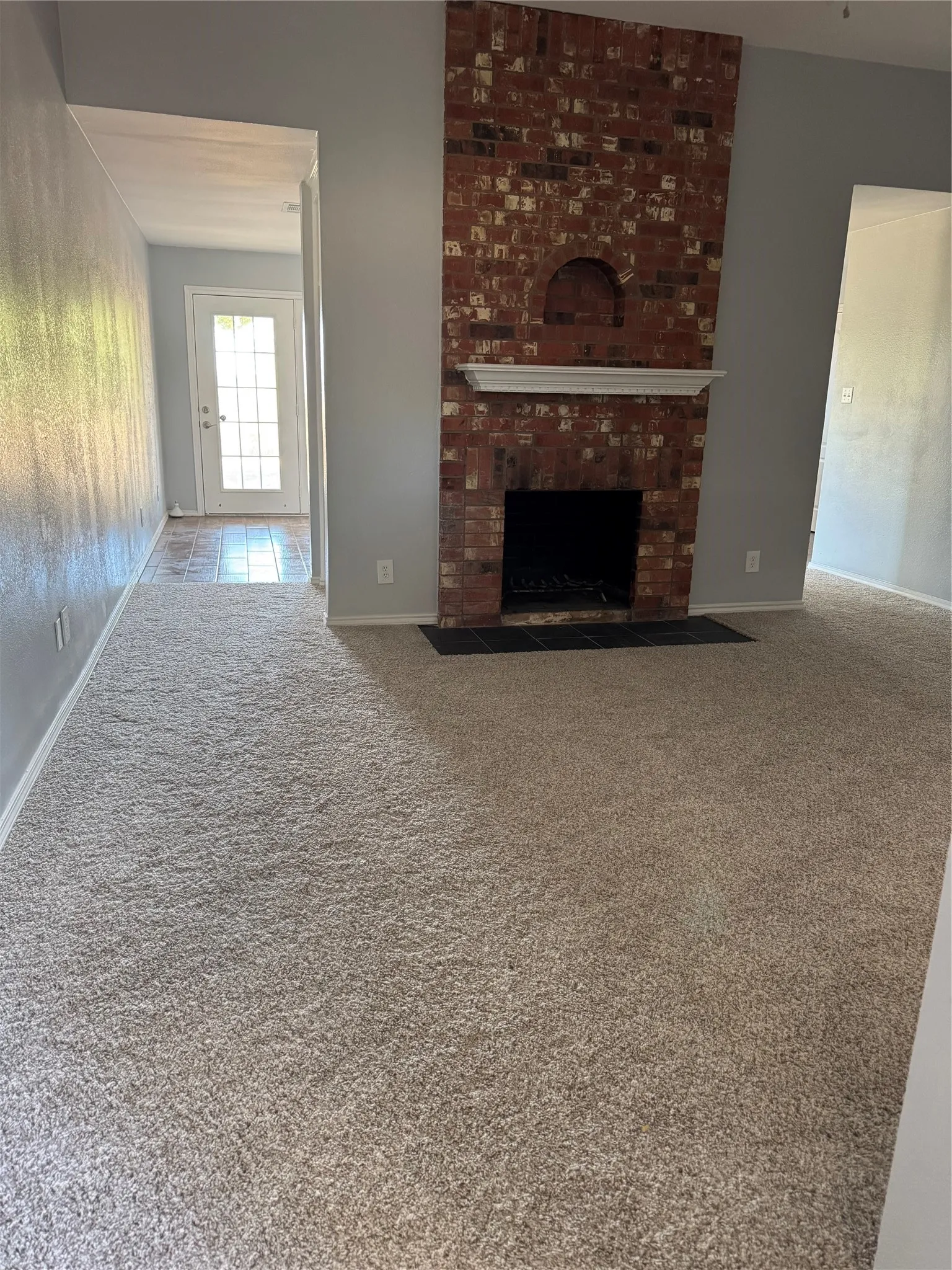 Brick fireplace