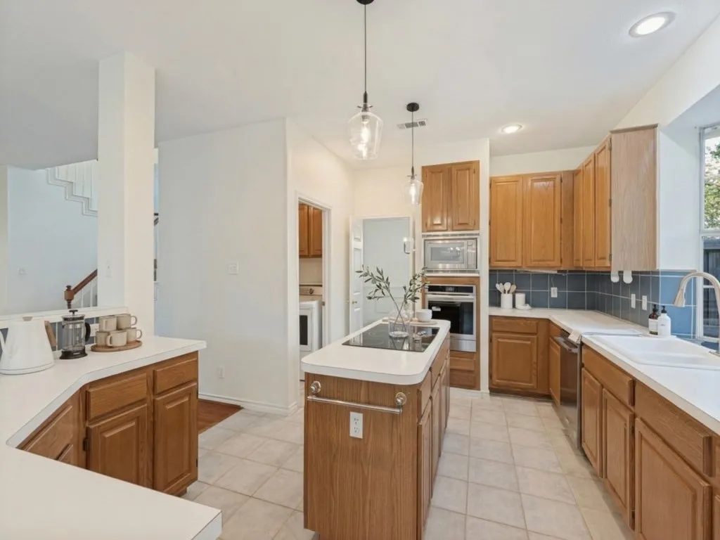 Kitchen with virtually staged accents