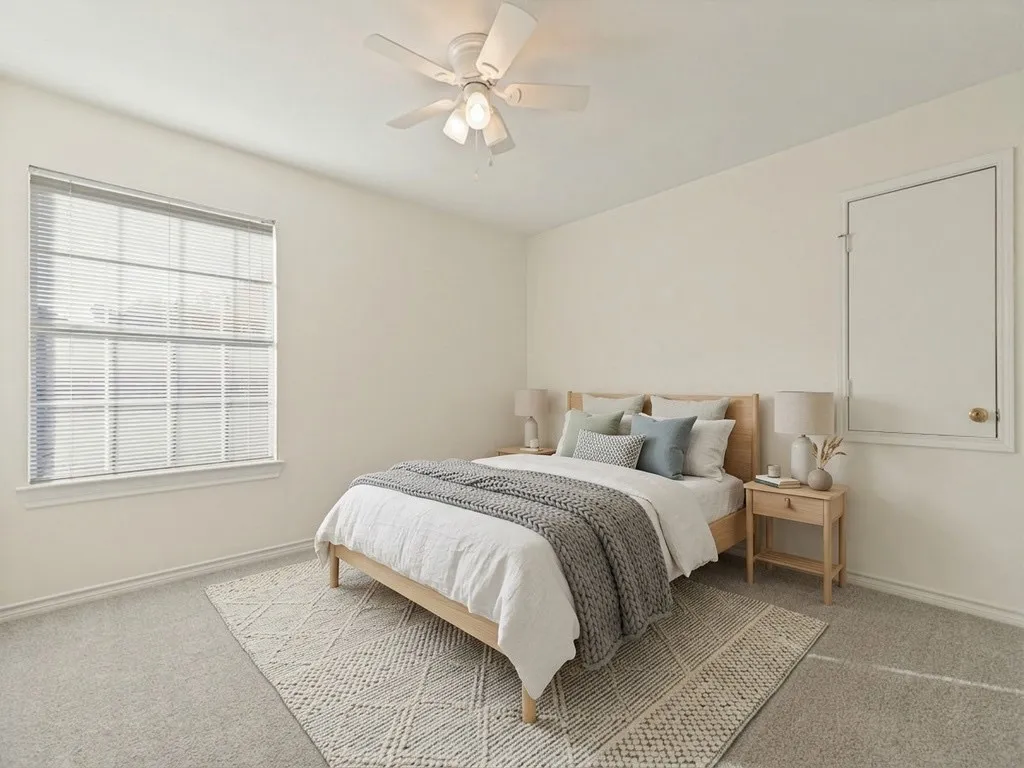 Bedroom 4 with virtually staged furniture.