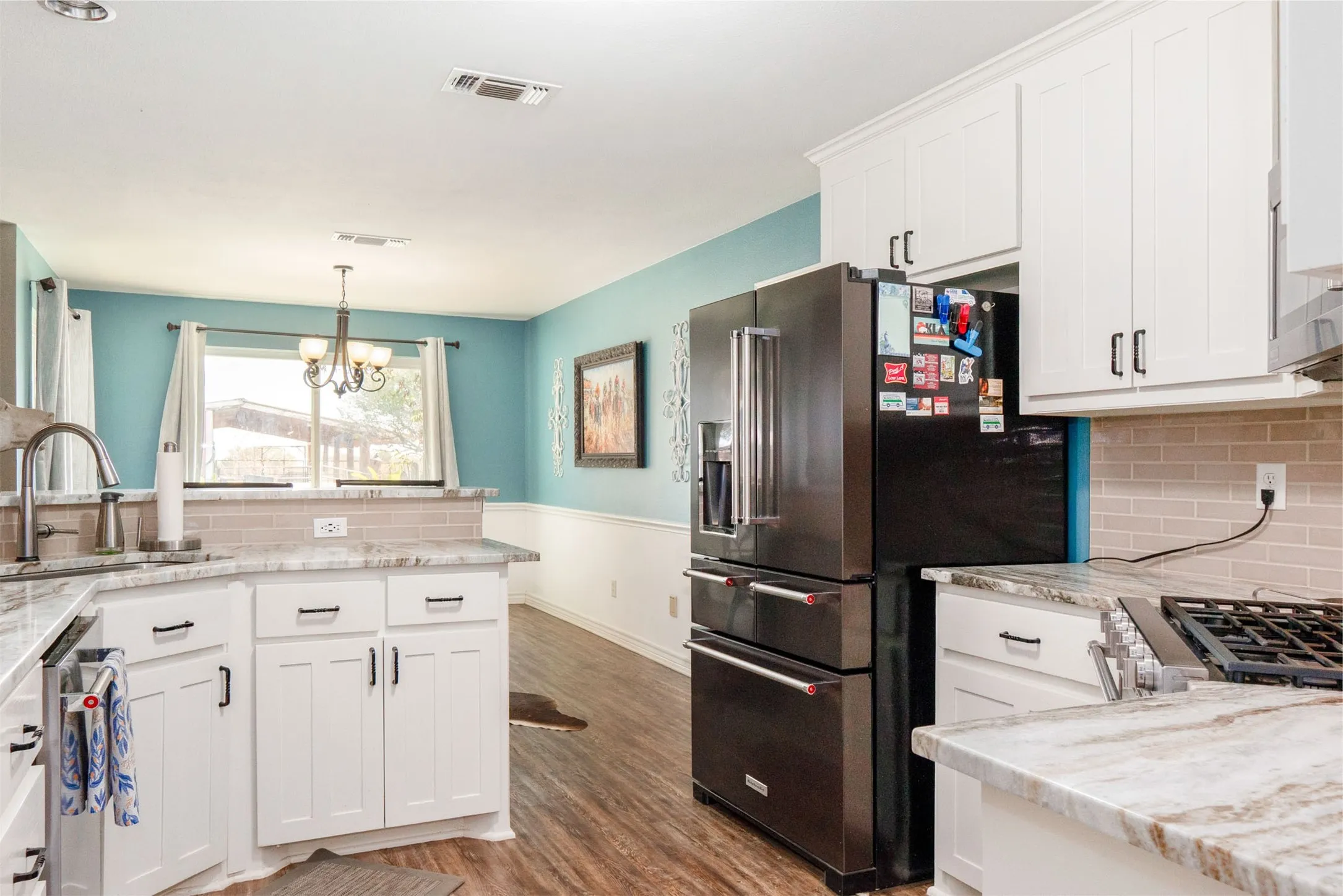 new cabinets and countertops.