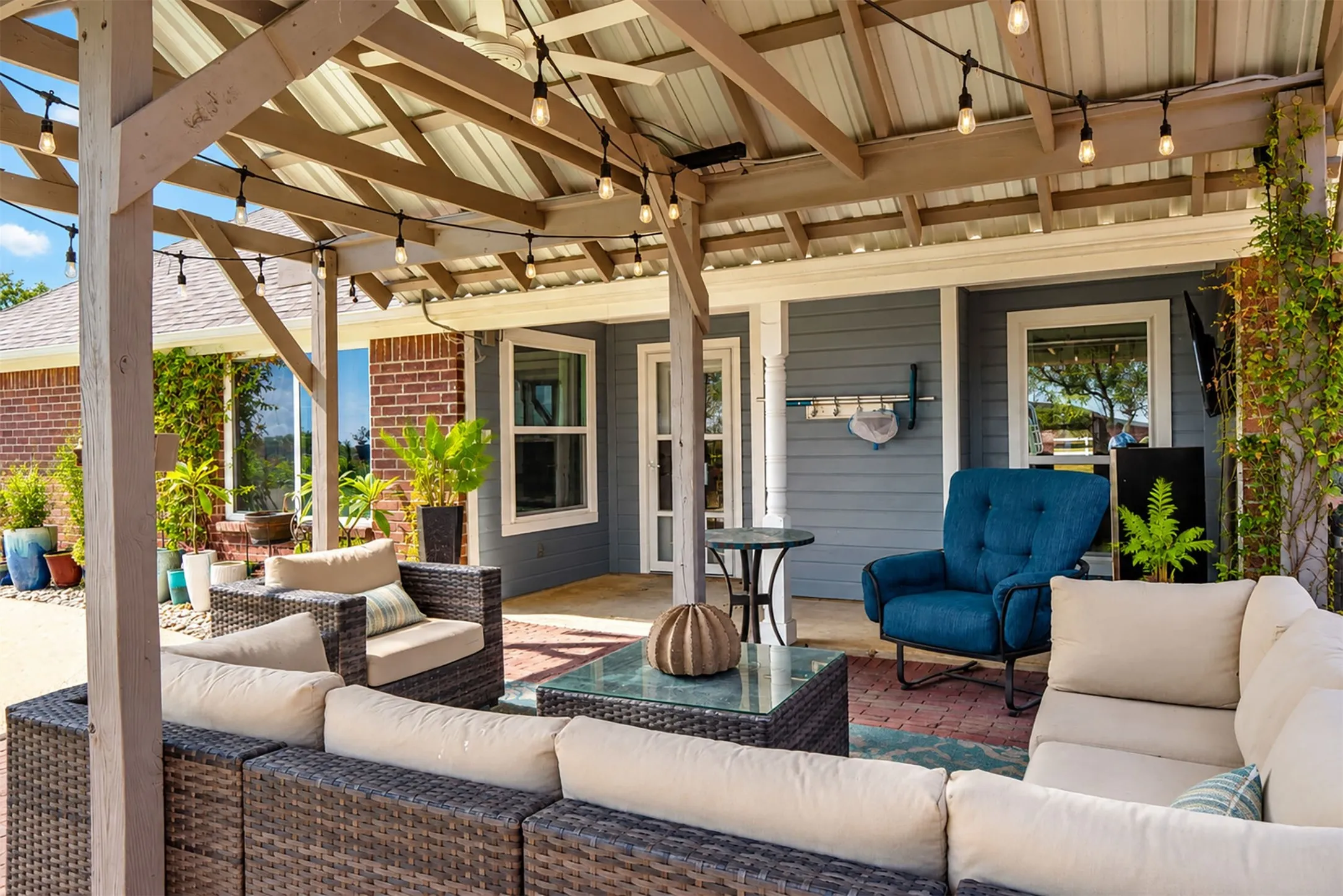 Patio and back porch.