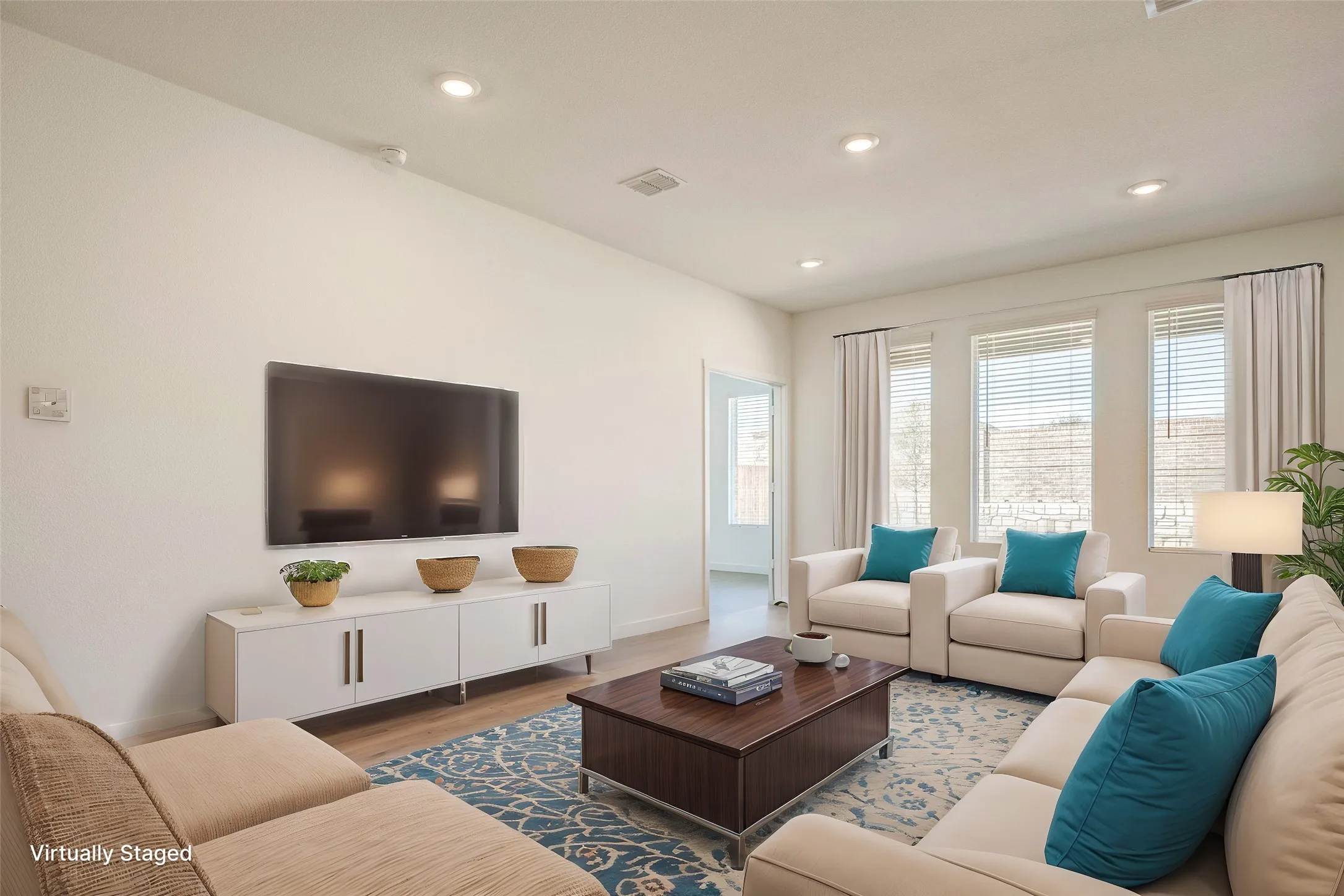 Virtually staged showing open living space and how amazing this home could look.....