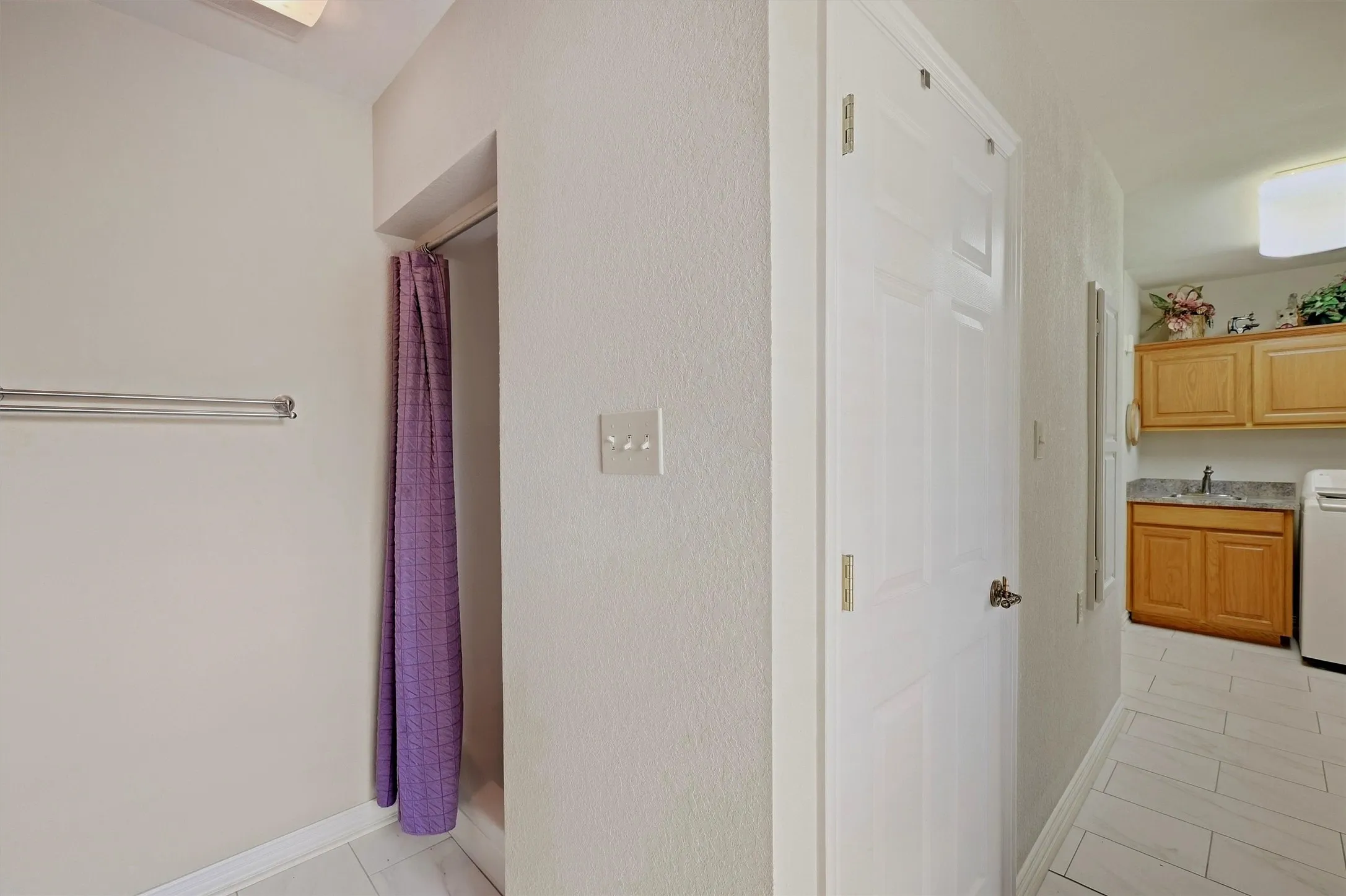 Shower in the laundry room
