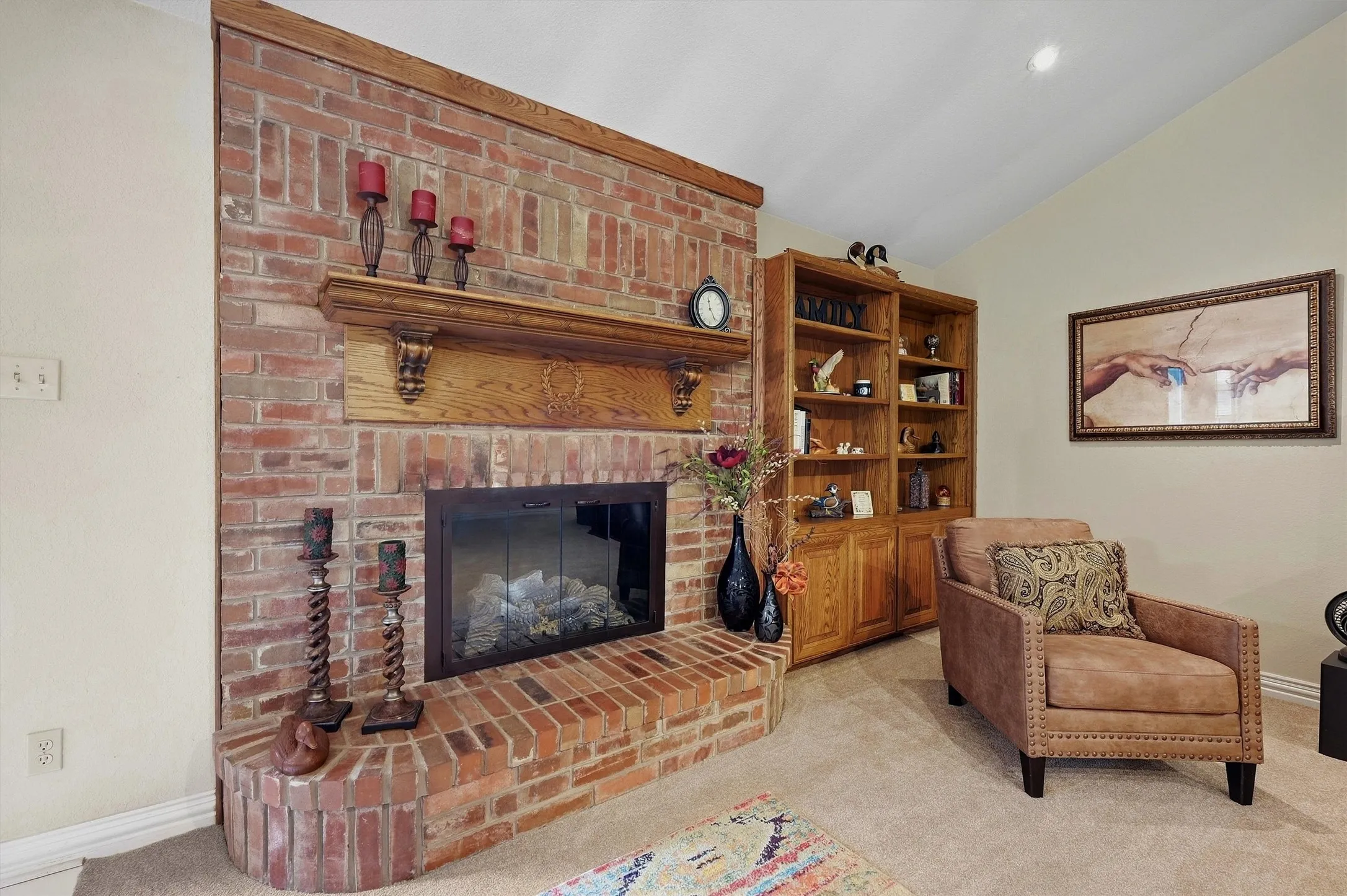 Fireplace with gas logs