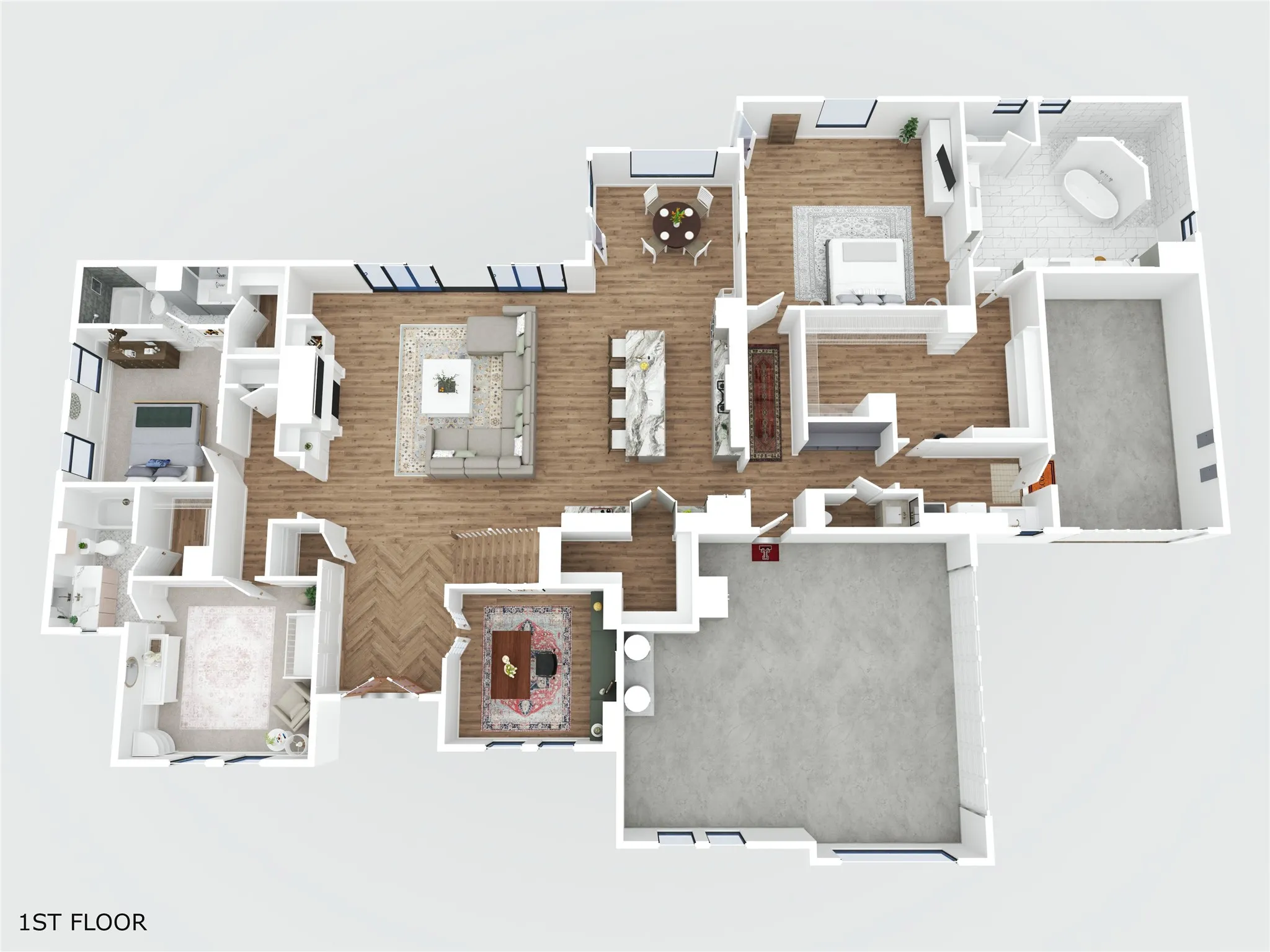 Downstairs 3D Floor Plan
