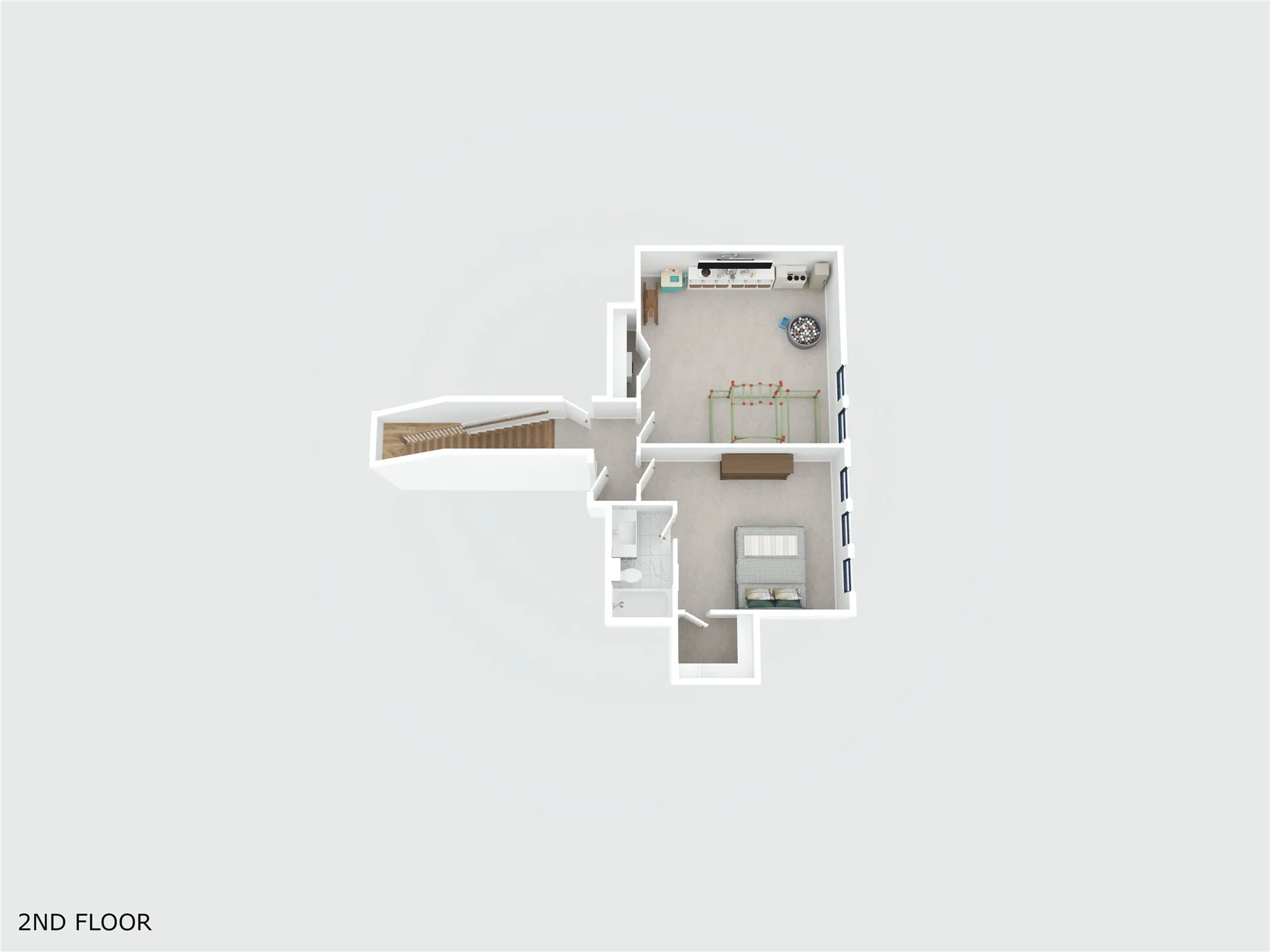 Upstairs 3D Floor Plan