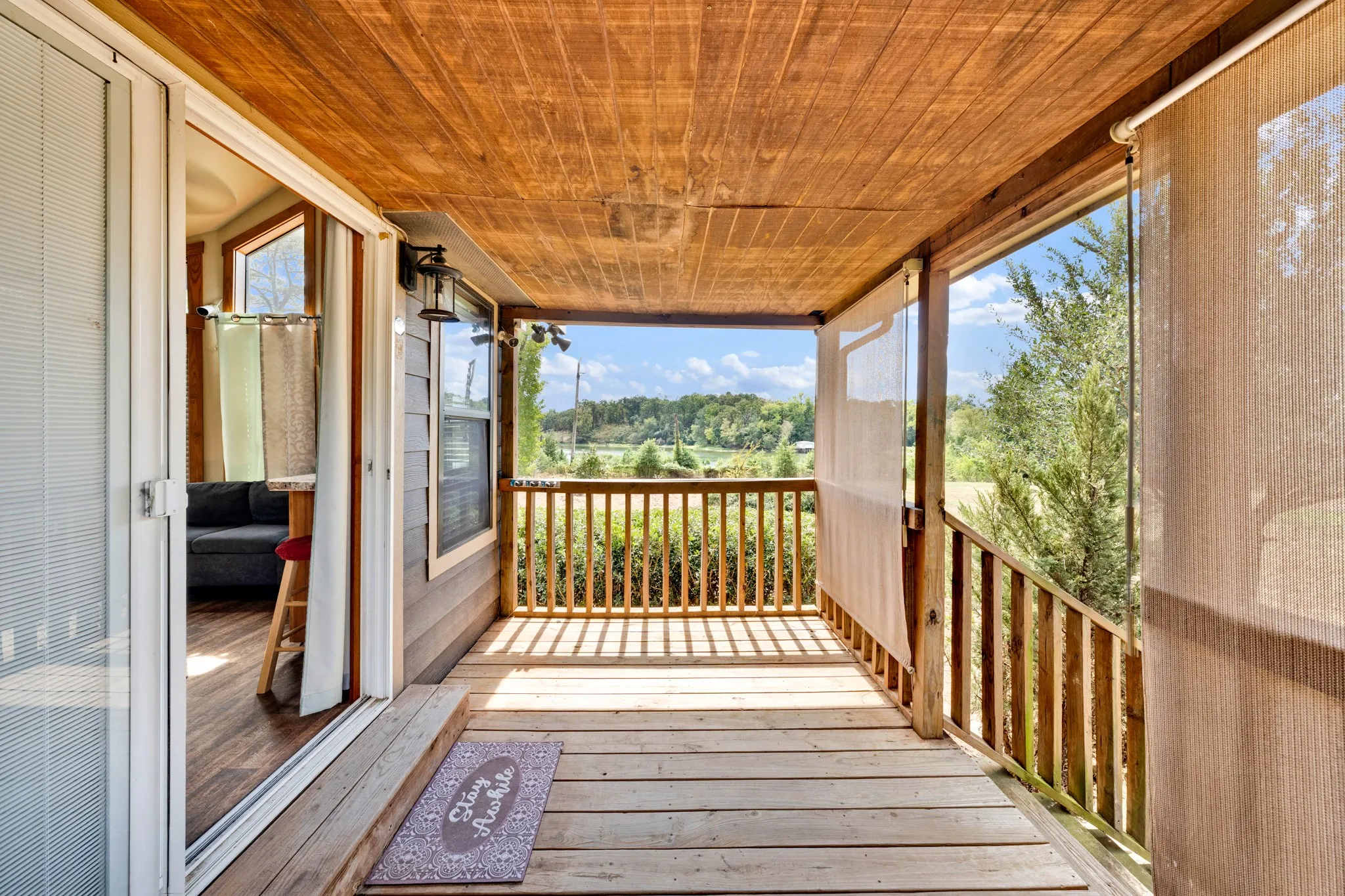 Covered wood porch