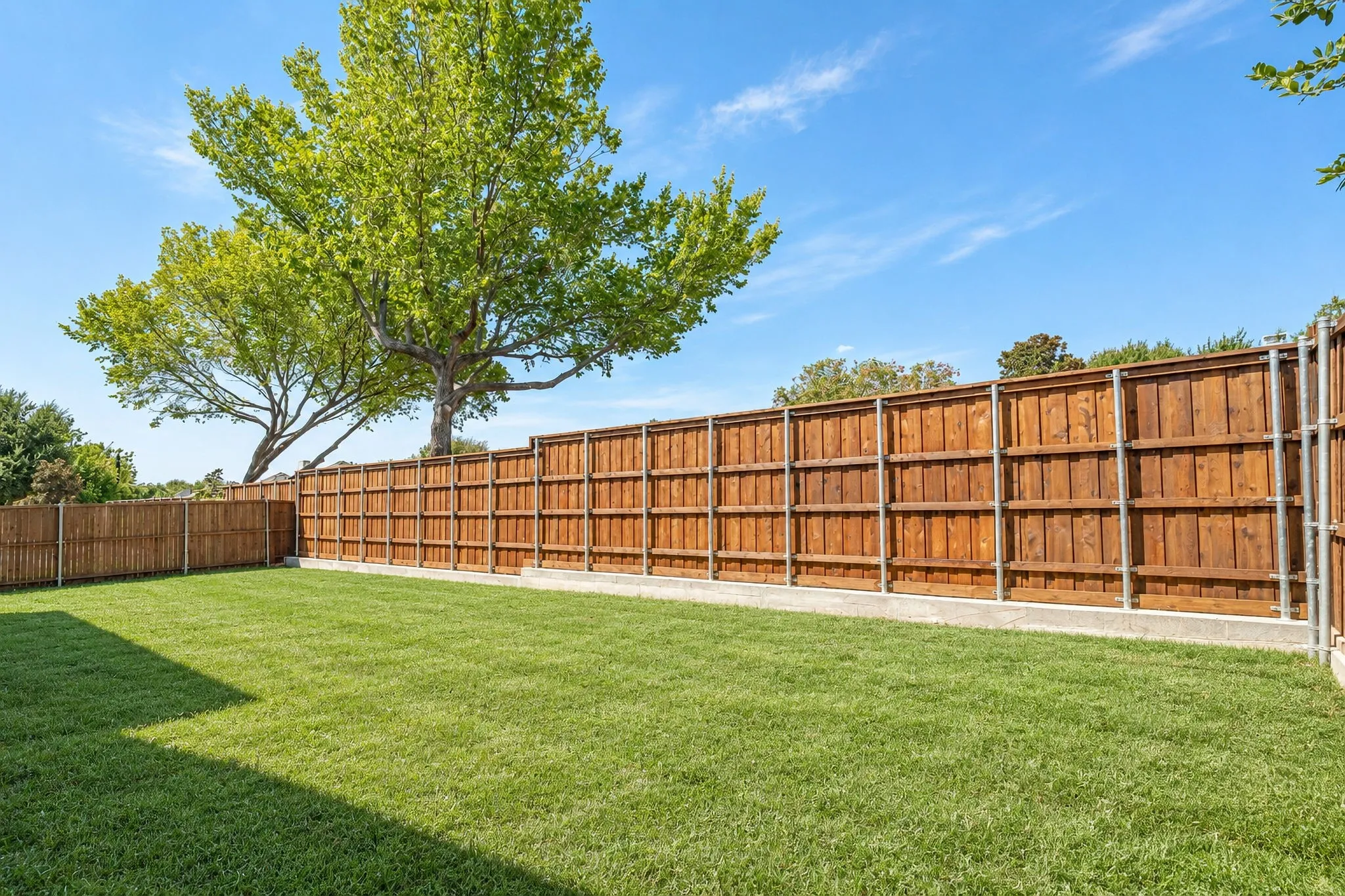 Large Back Yard.  Grass Has Been Virtually Greened.