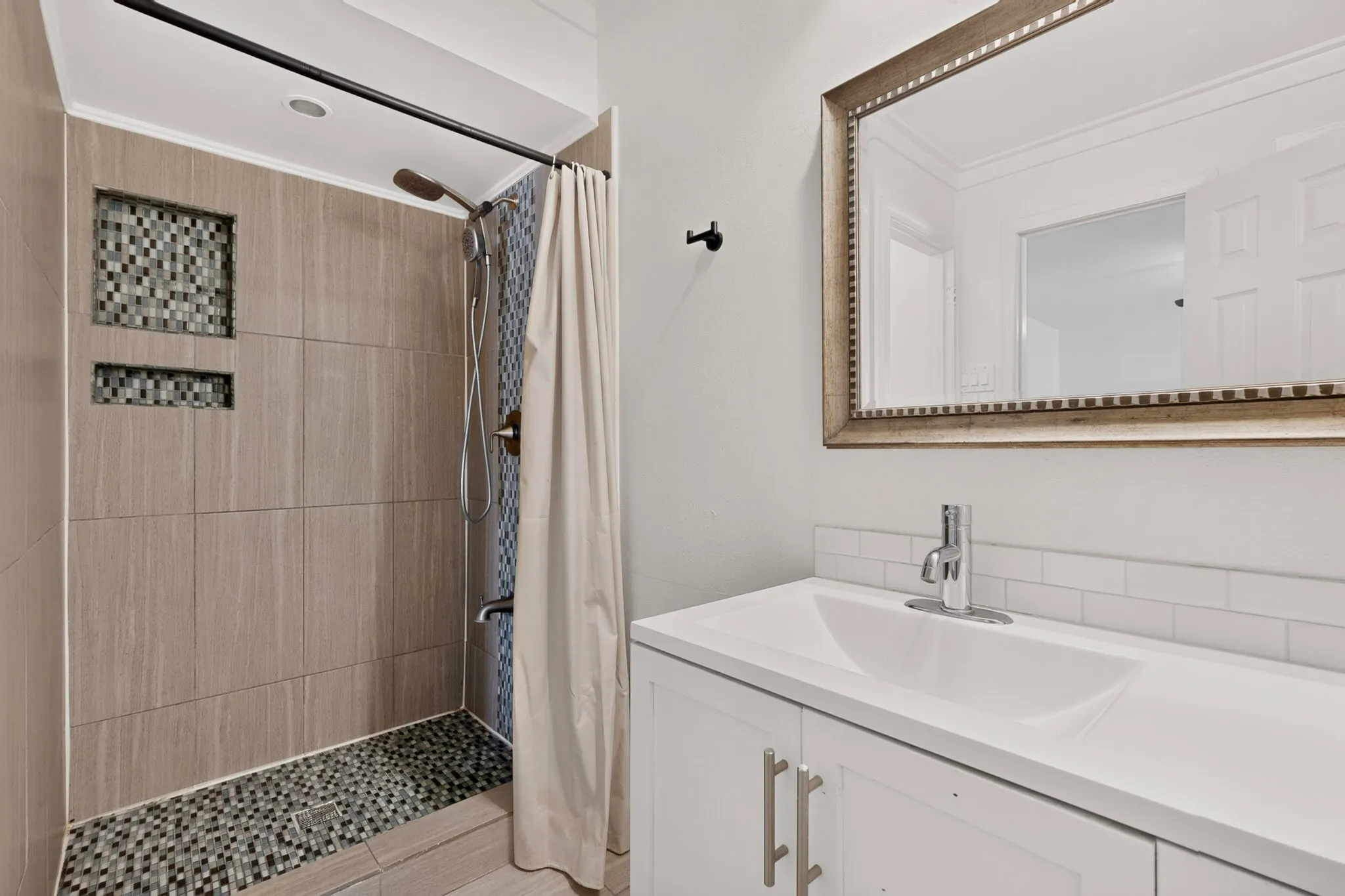 Updated private primary bedroom