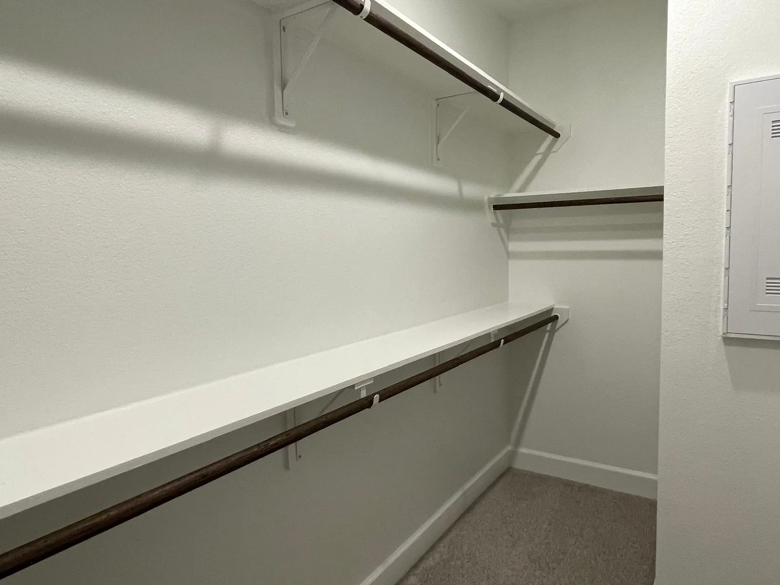 Walk in closet featuring carpet flooring