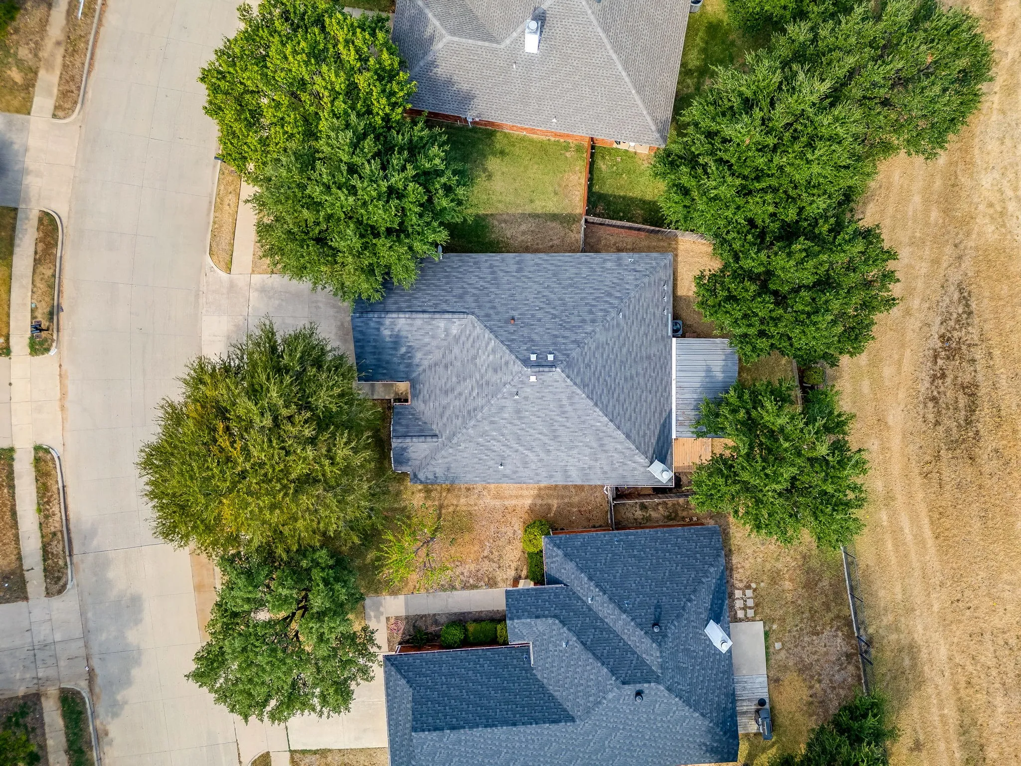 Drone view of roof