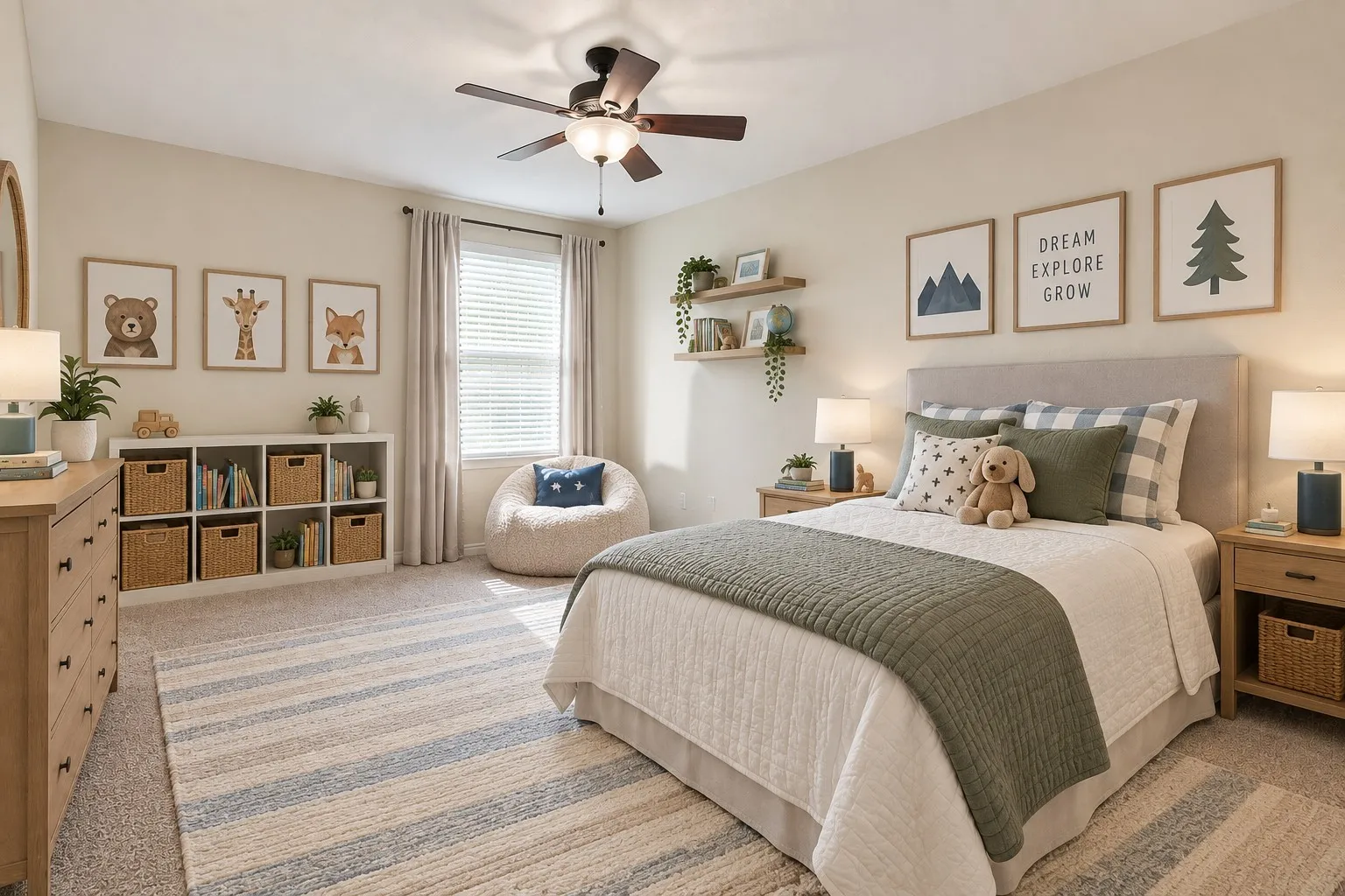 This is another secondary bedroom, also shown with virtual staging to highlight the possibilities.