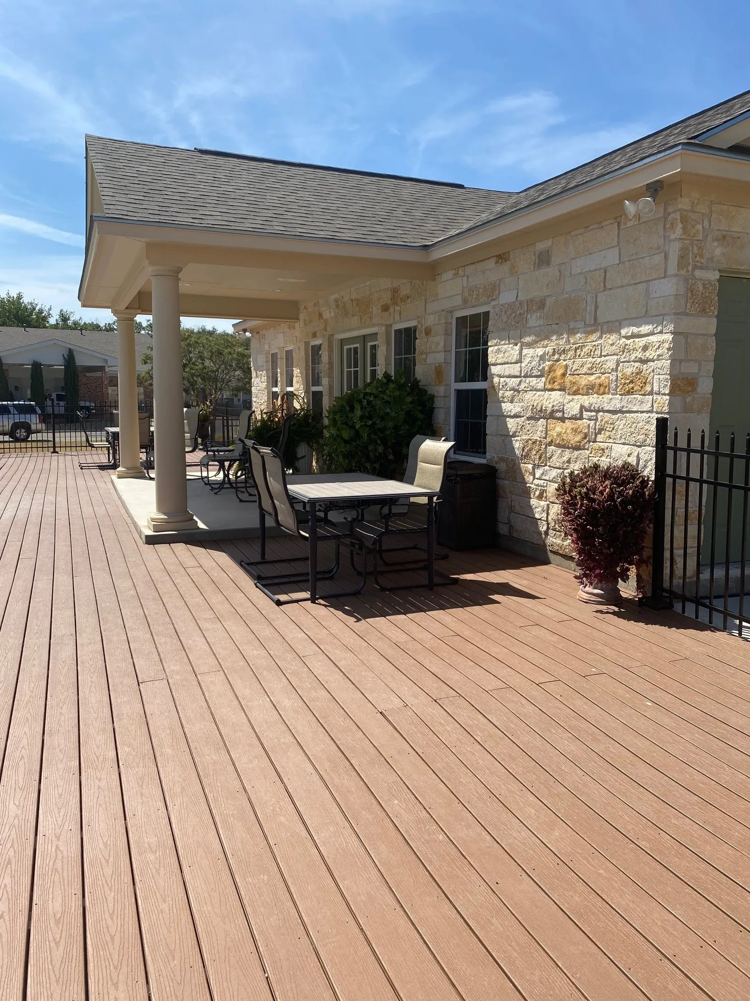 View of wooden deck
