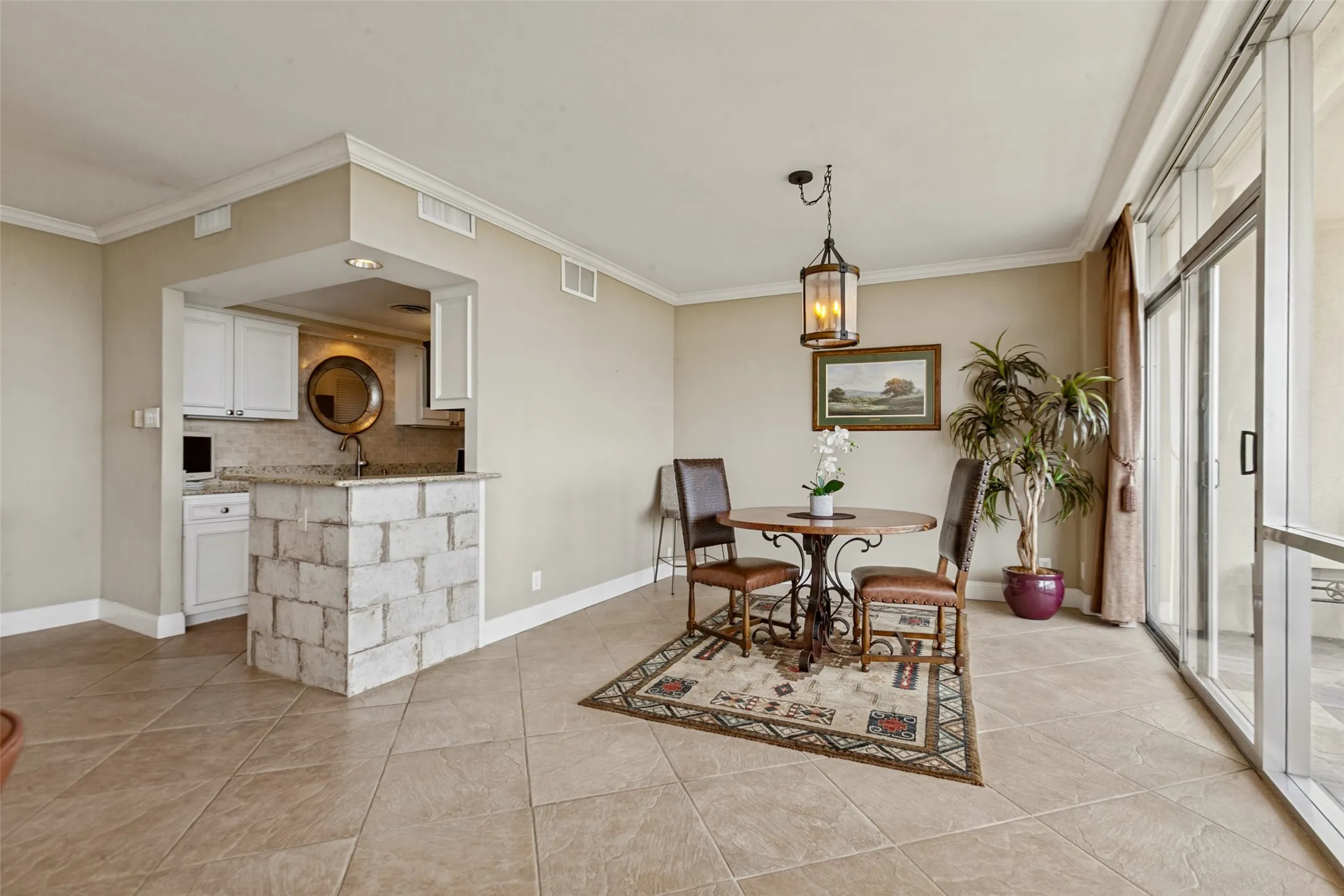 Dining area and kitchen