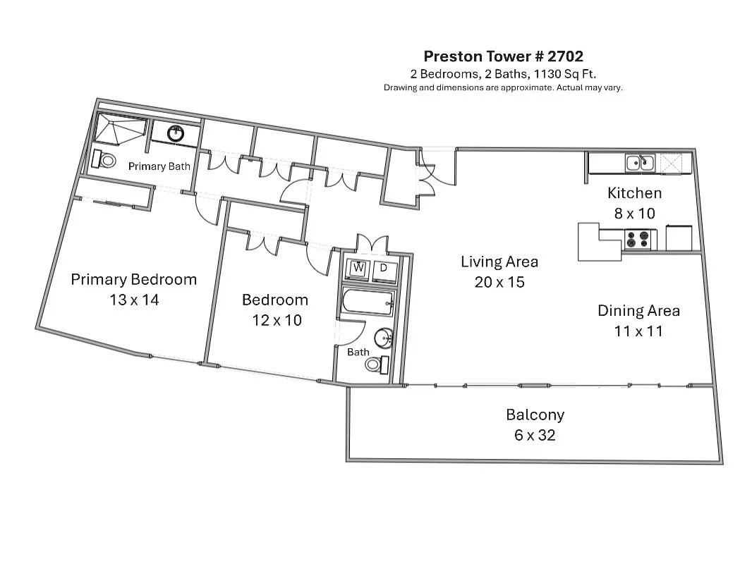 Floor plan of unit 2702