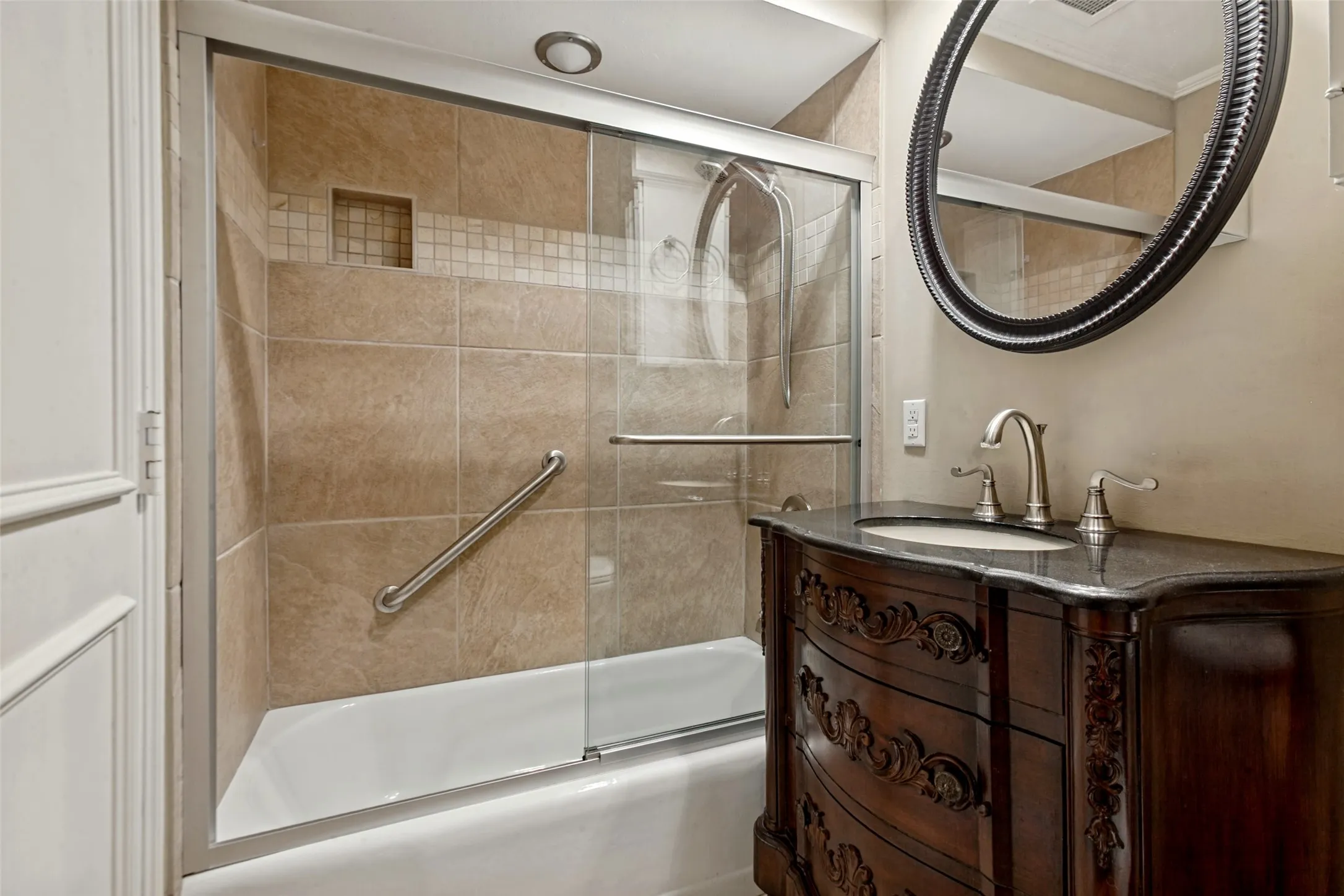 Bathroom with tub-shower combo