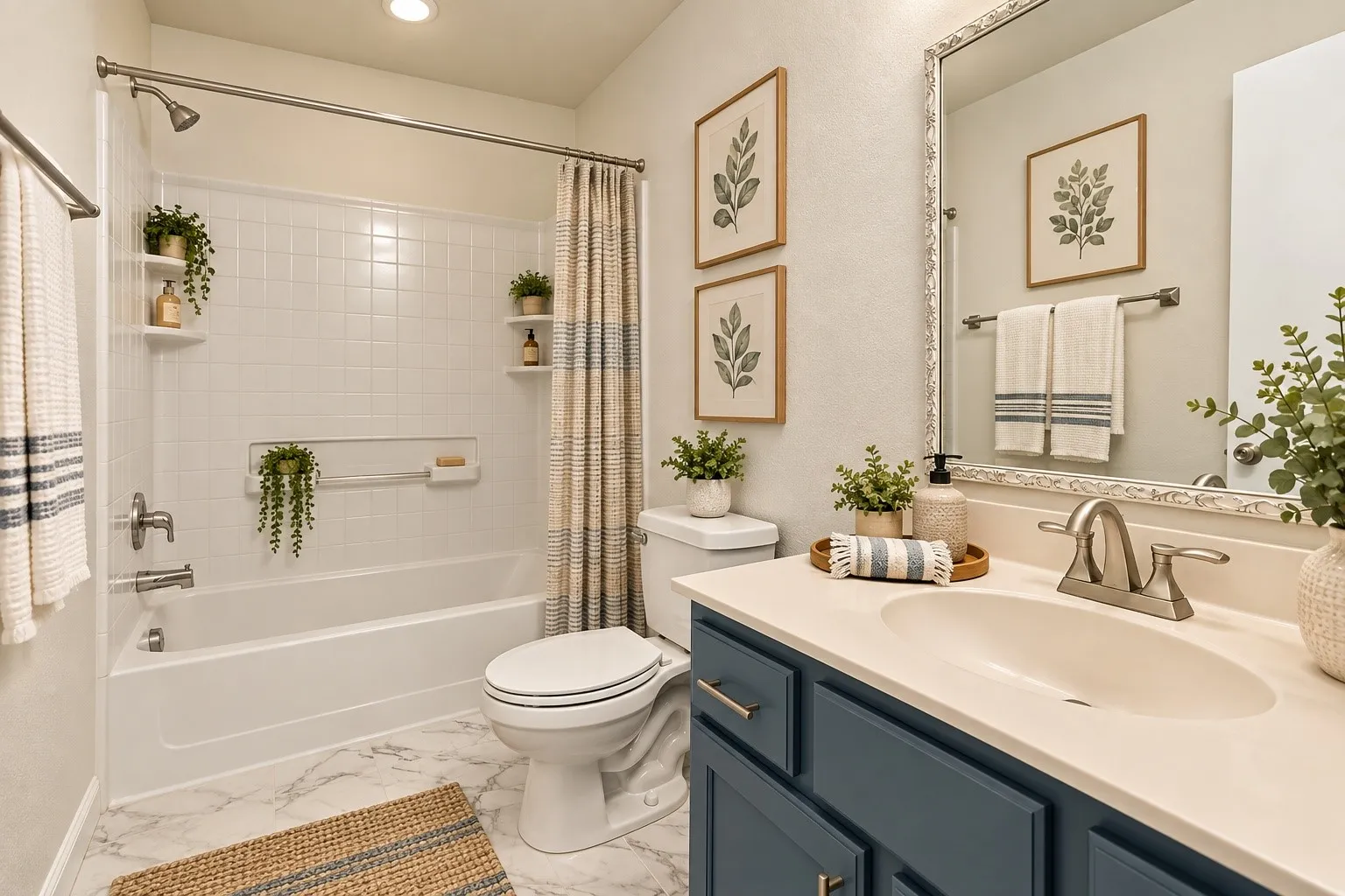 Staged bathroom