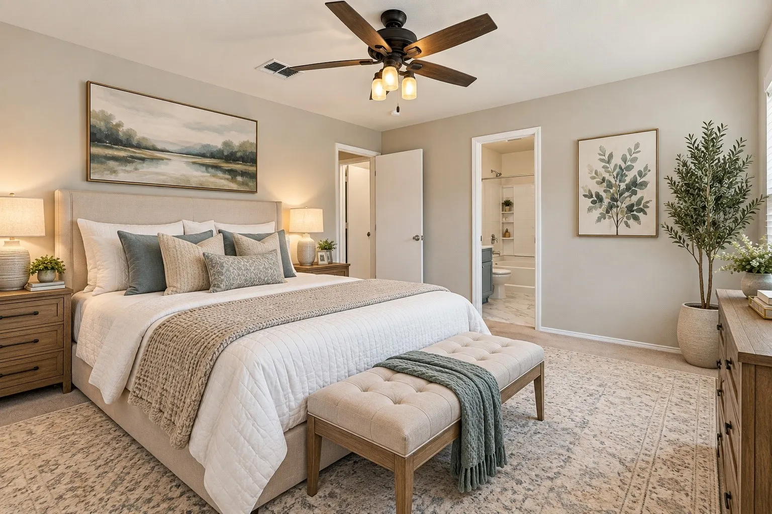 Virtually staged bedroom