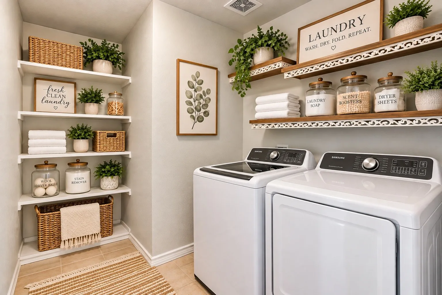 Virtually staged laundry room, you can see the amount of storage